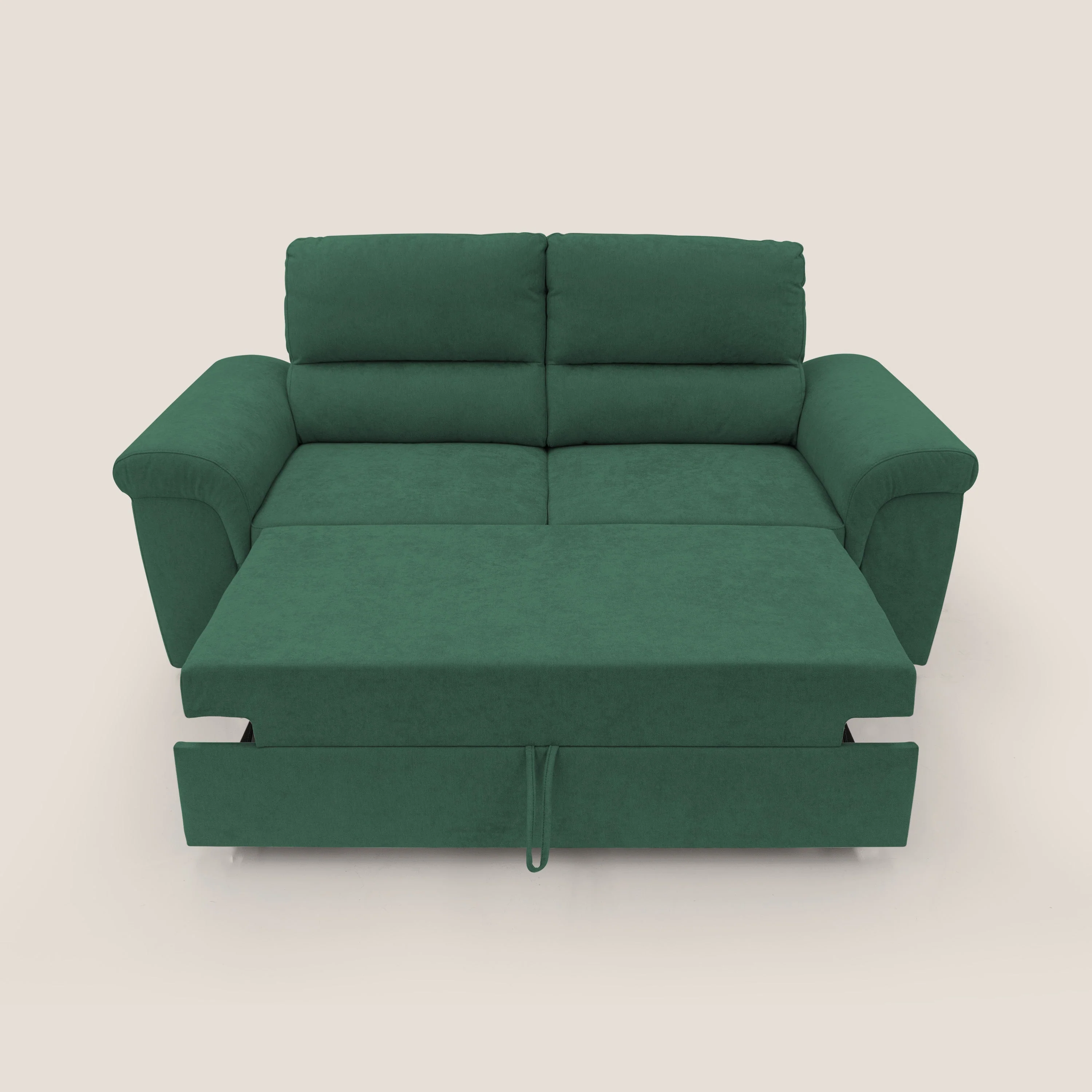 Minerva canapé linéaire avec pouf extractible en tissu doux imperméable T02 vert - Image 11