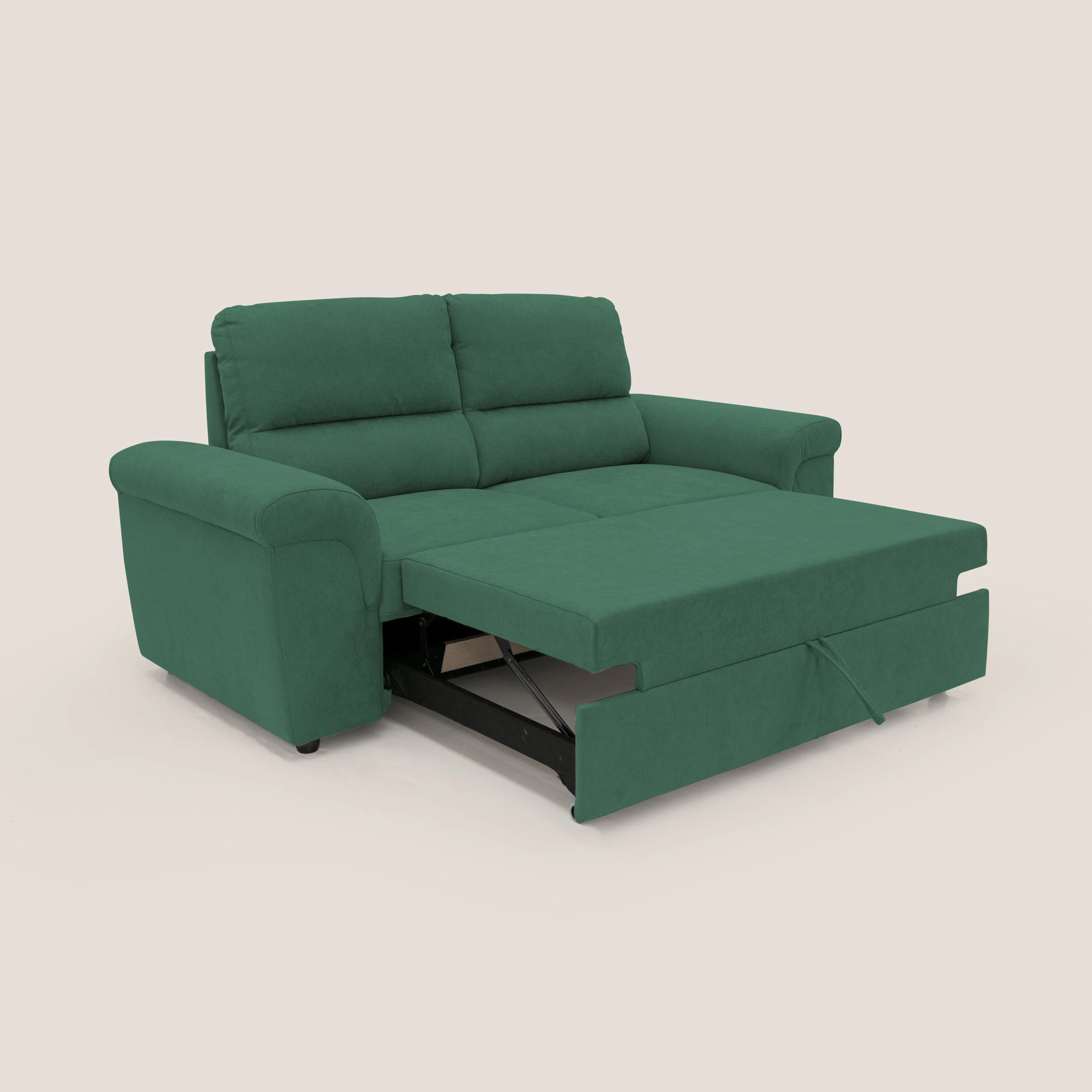 Minerva canapé linéaire avec pouf extractible en tissu doux imperméable T02 vert - Image 4