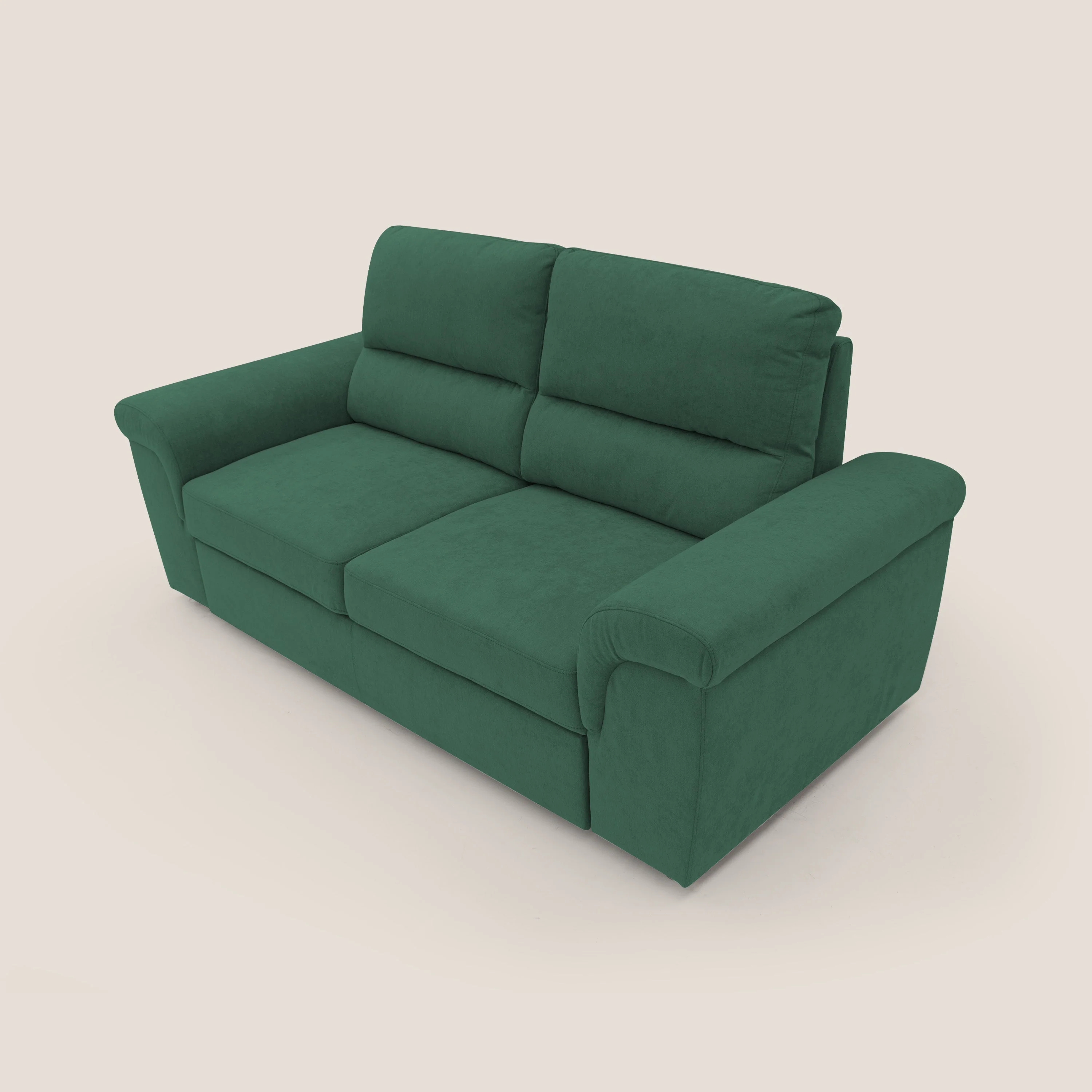 Minerva canapé linéaire avec pouf extractible en tissu doux imperméable T02 vert - Image 7