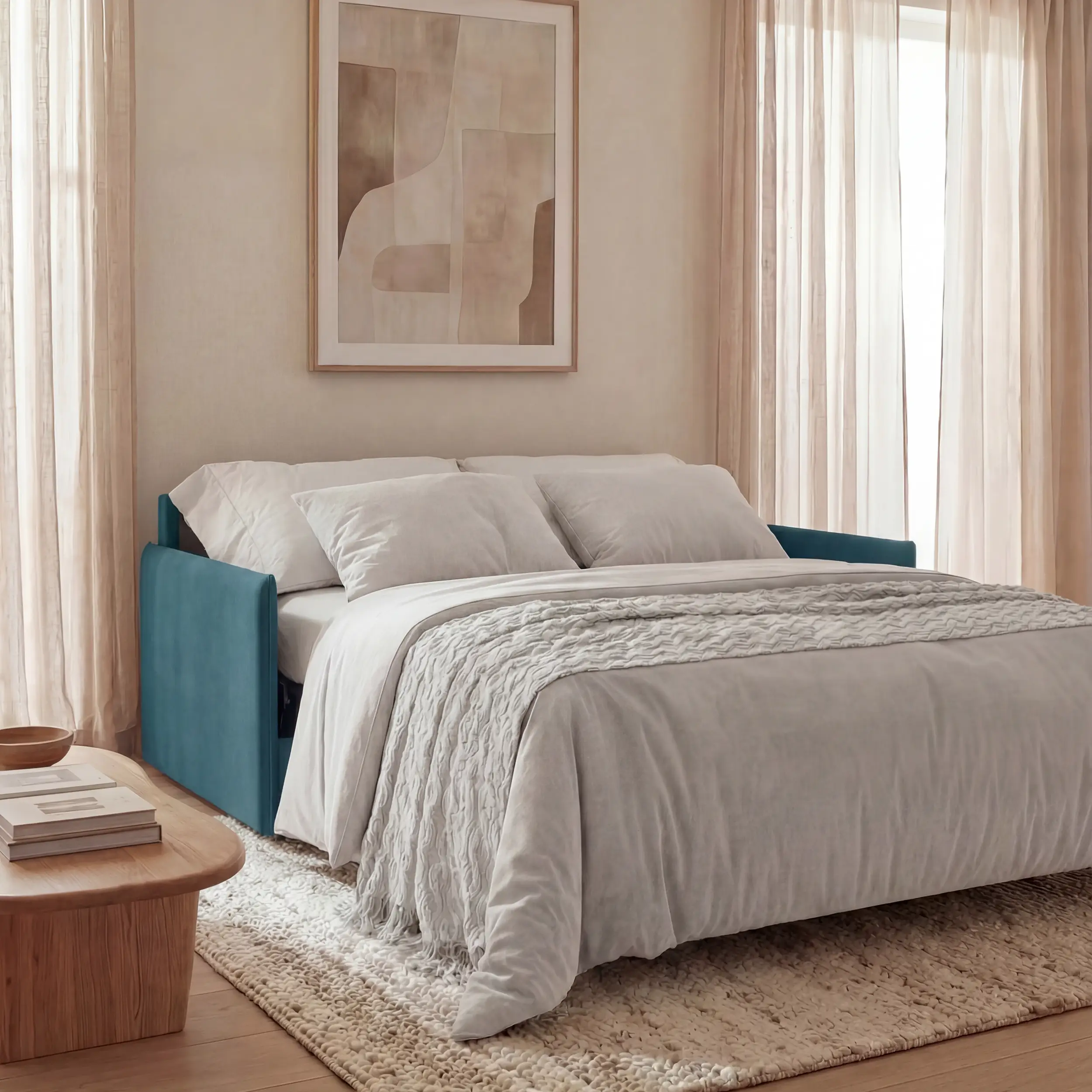 Miryam Canapé convertible avec têtières inclinables et confort maximal - design compact en tissu doux détachable T31 - Image 4