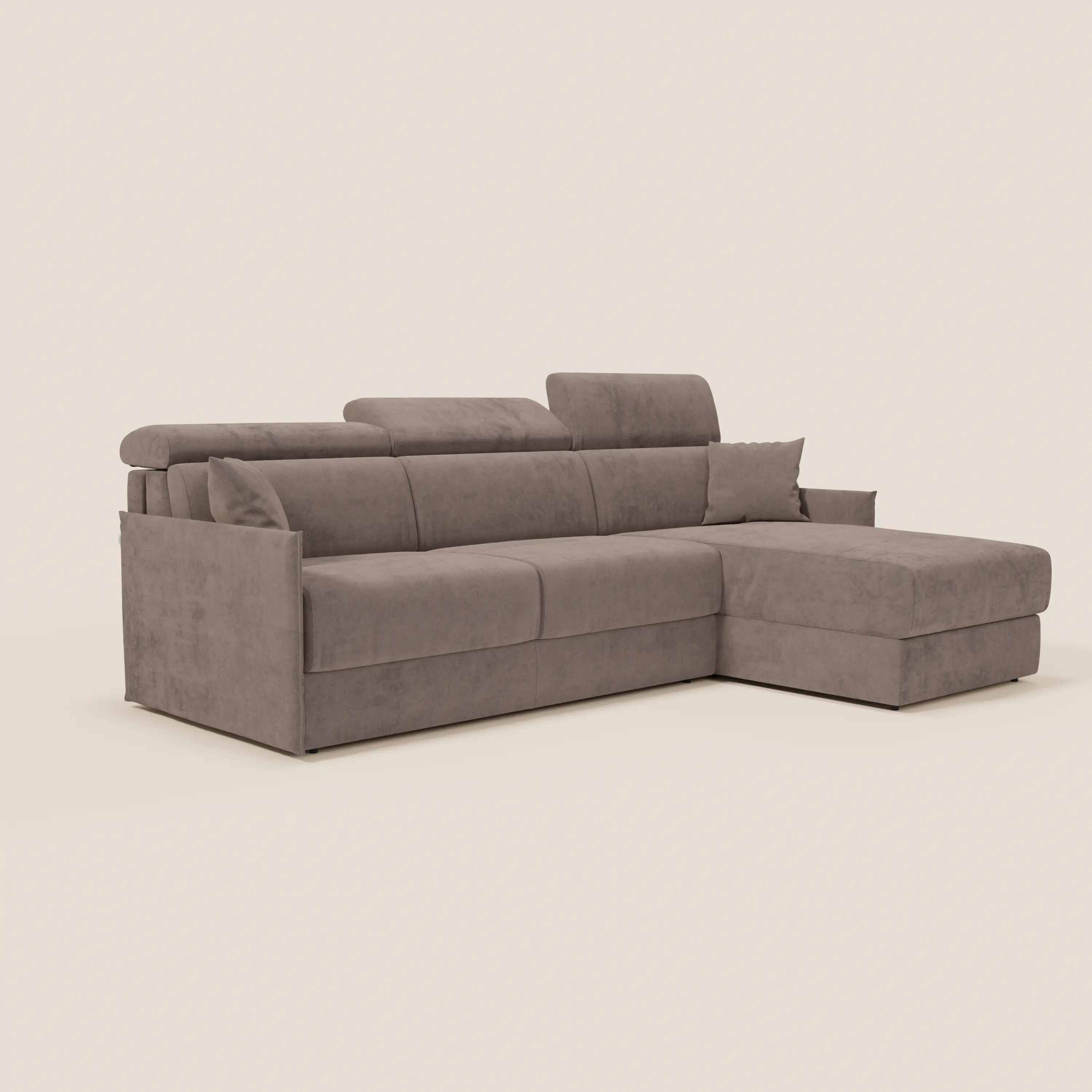 Miryam canapé convertible d'angle compact - têtières inclinables et méridienne coffre en tissu détachable T31 - Image 100