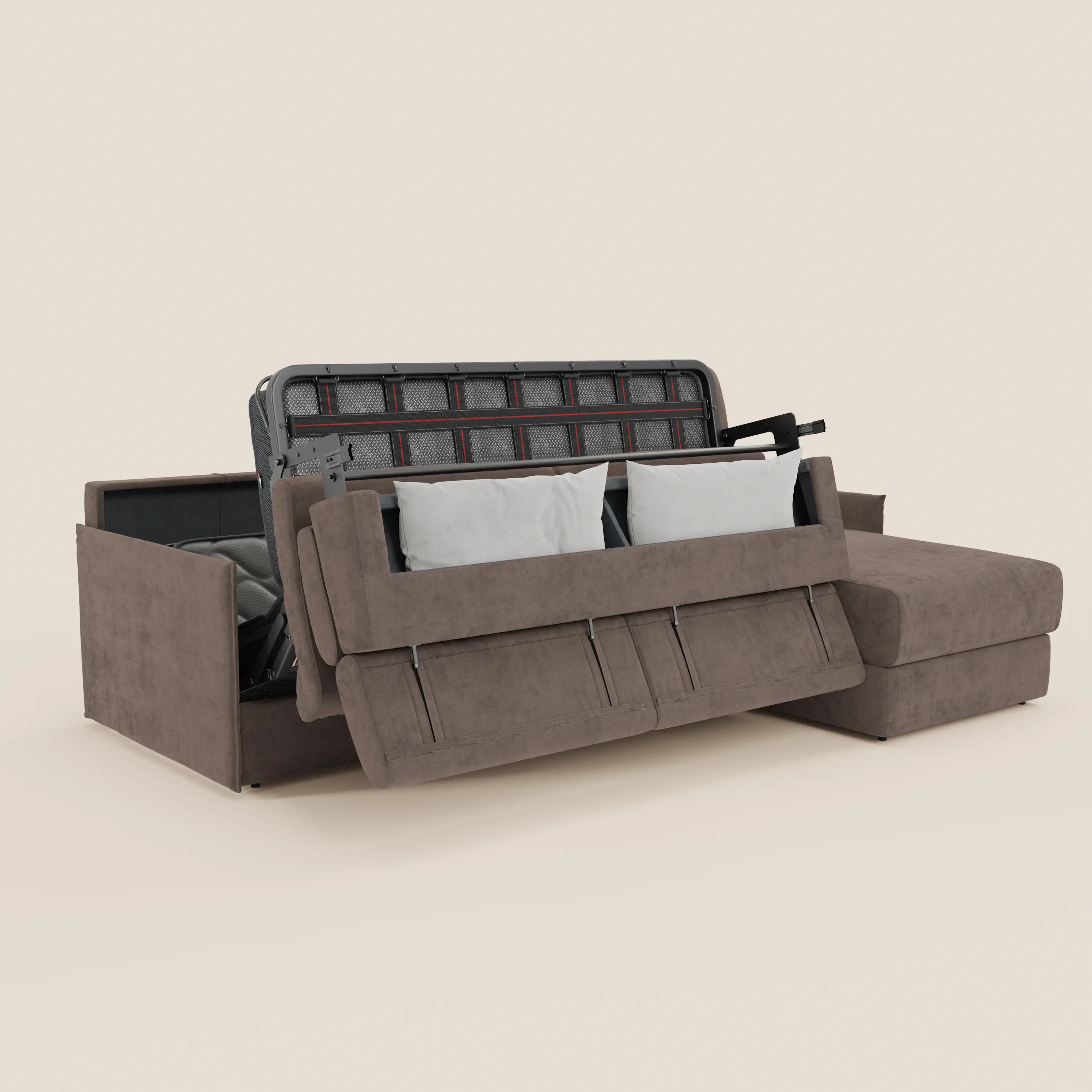 Miryam canapé convertible d'angle compact - têtières inclinables et méridienne coffre en tissu détachable T31 - Image 101