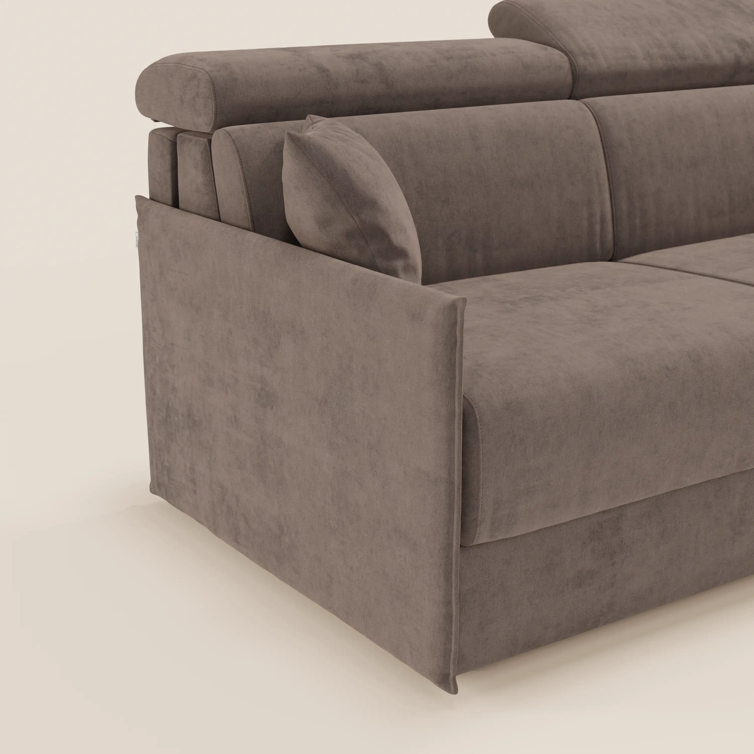 Miryam canapé convertible d'angle compact - têtières inclinables et méridienne coffre en tissu détachable T31 - Image 103