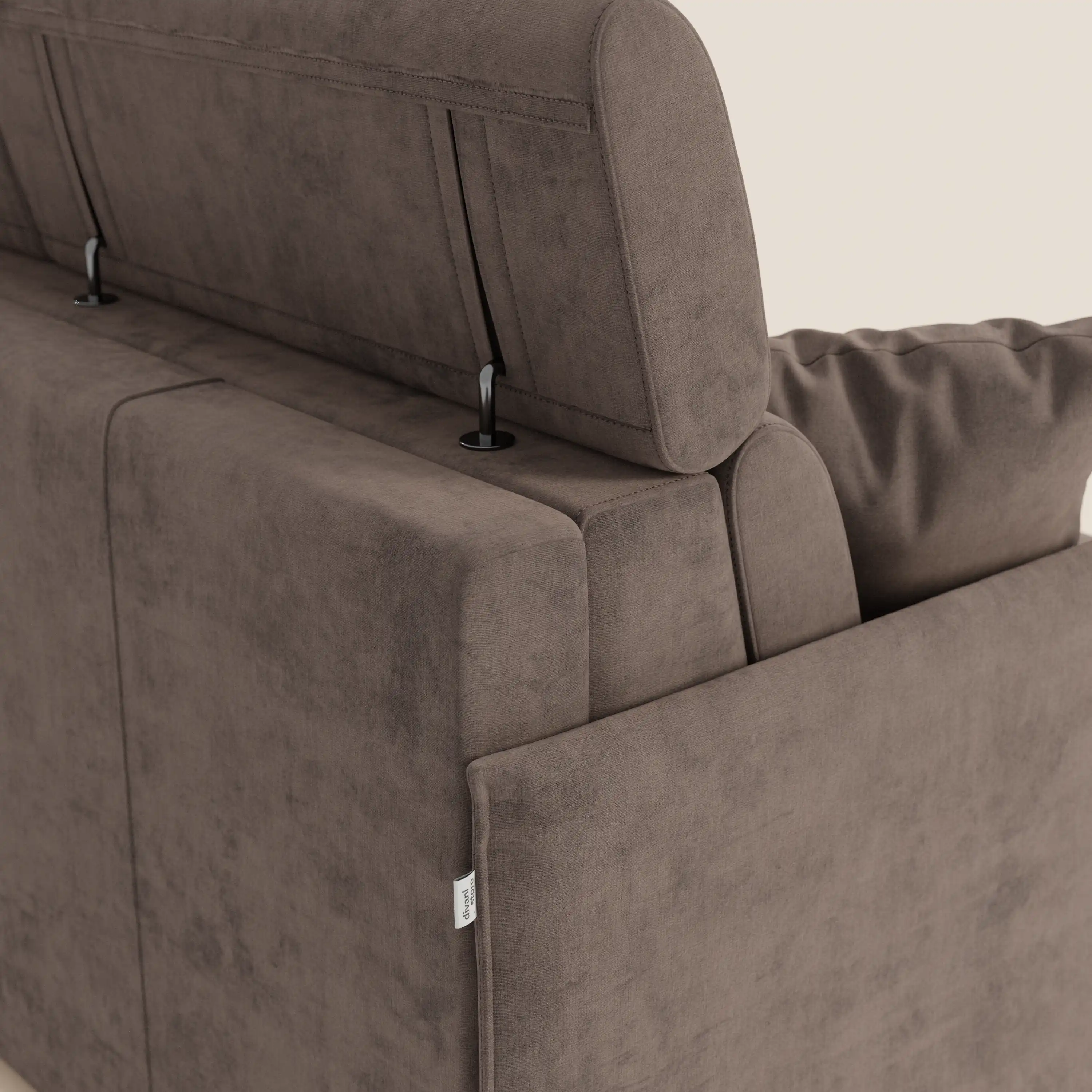 Miryam canapé convertible d'angle compact - têtières inclinables et méridienne coffre en tissu détachable T31 - Image 106