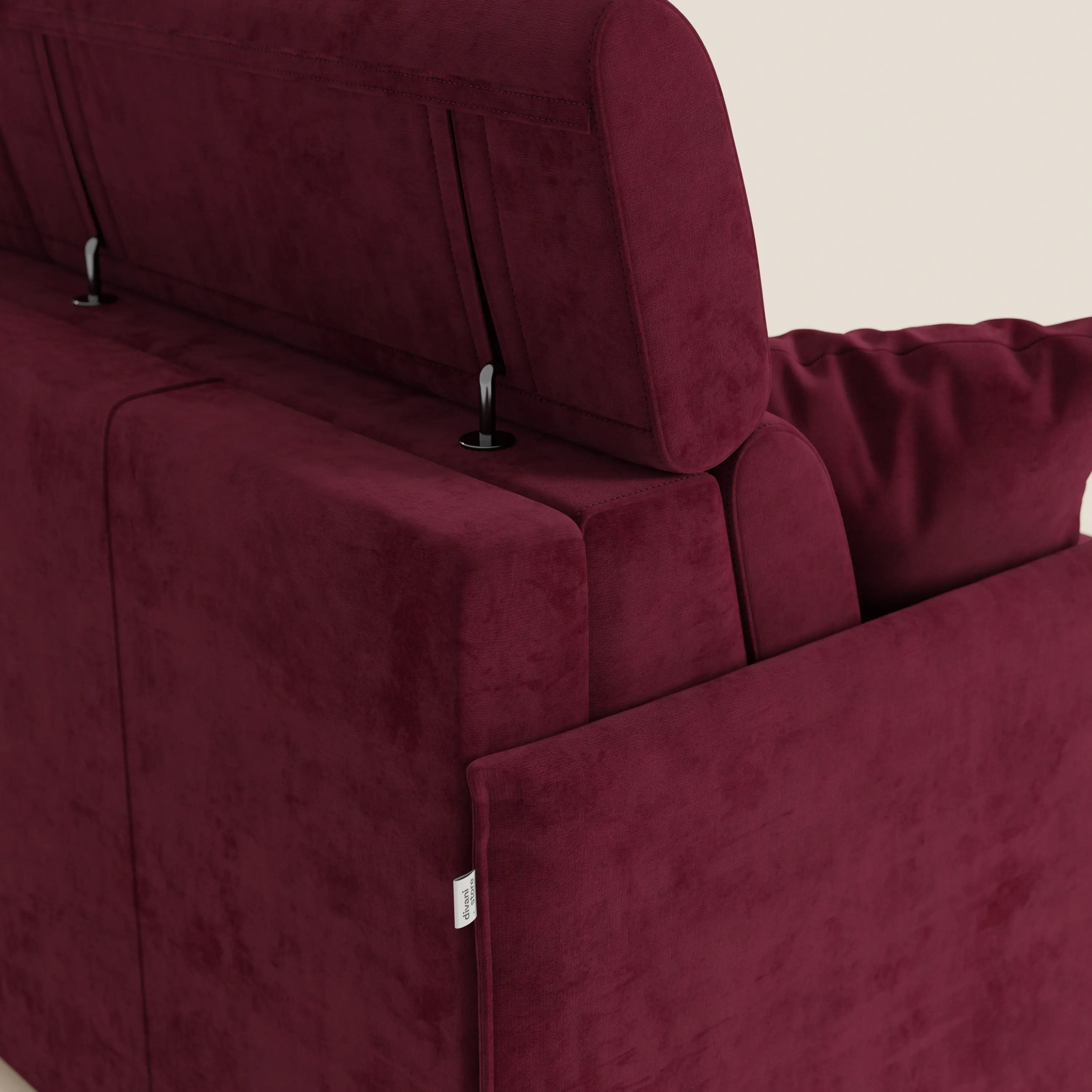 Miryam canapé convertible d'angle compact - têtières inclinables et méridienne coffre en tissu détachable T31 - Image 11