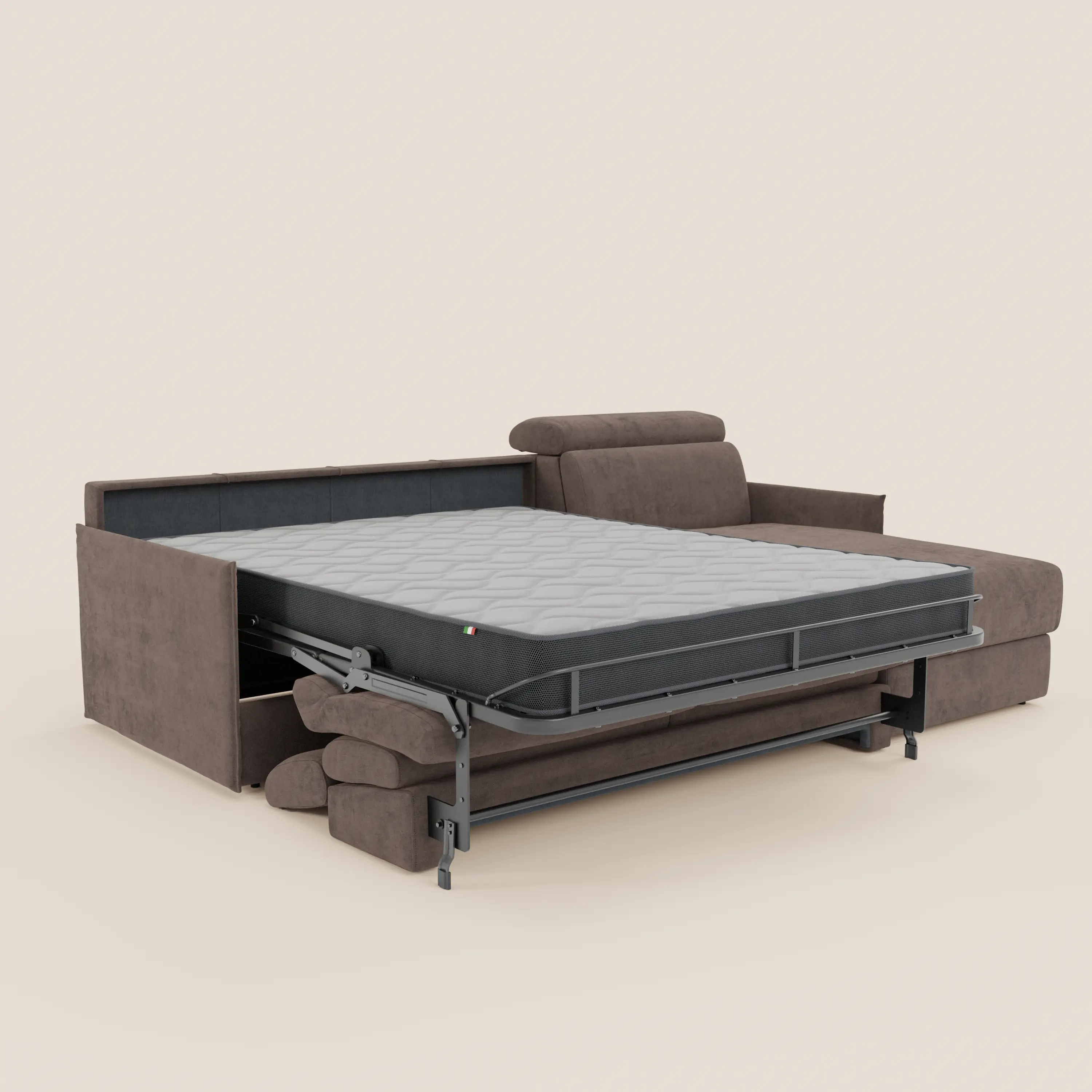 Miryam canapé convertible d'angle compact - têtières inclinables et méridienne coffre en tissu détachable T31 - Image 110