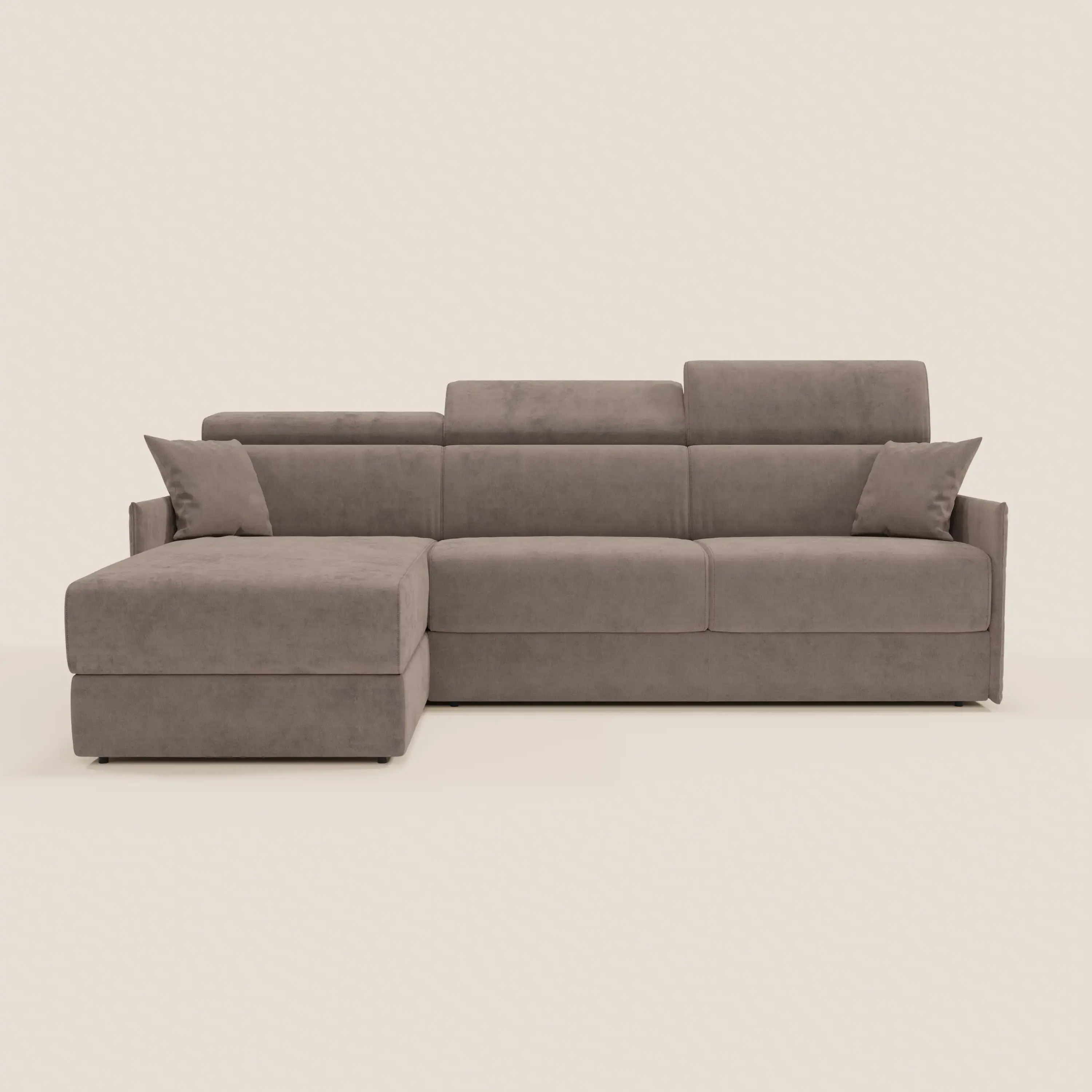 Miryam canapé convertible d'angle compact - têtières inclinables et méridienne coffre en tissu détachable T31 - Image 111