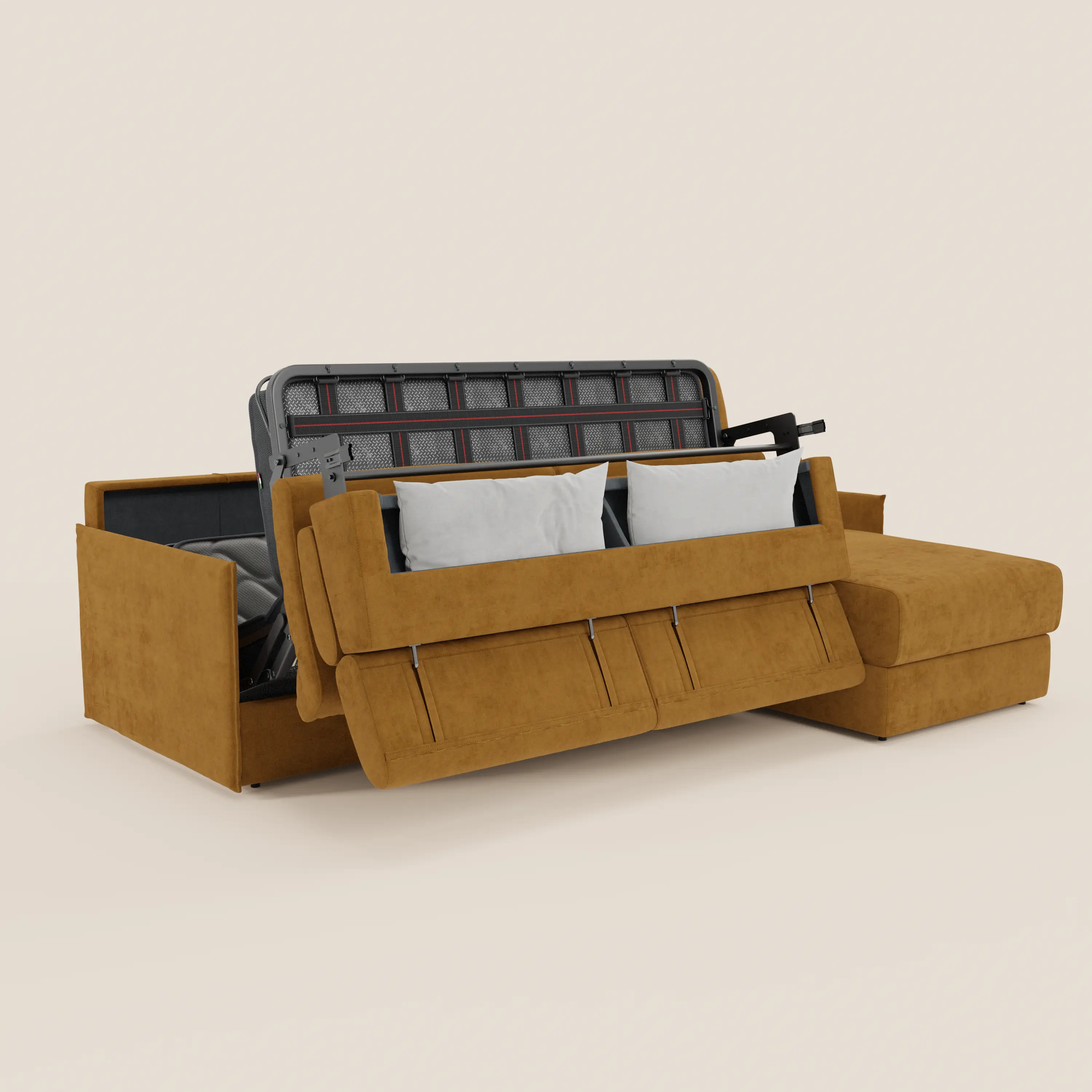 Miryam canapé convertible d'angle compact - têtières inclinables et méridienne coffre en tissu détachable T31 - Image 117