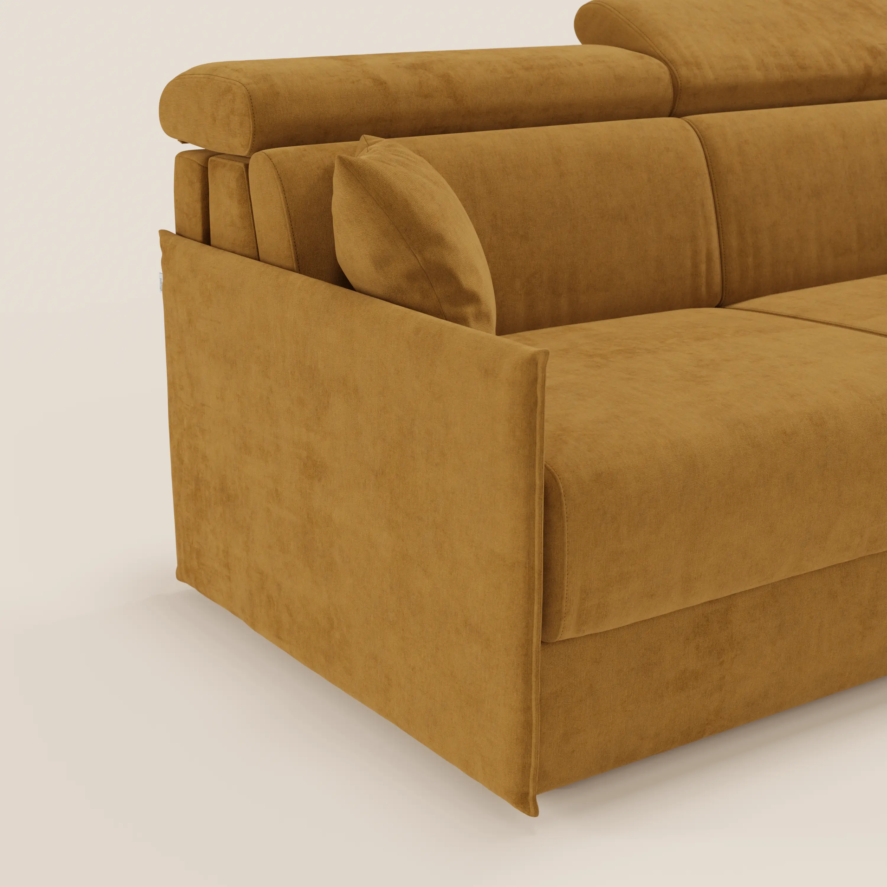 Miryam canapé convertible d'angle compact - têtières inclinables et méridienne coffre en tissu détachable T31 - Image 119
