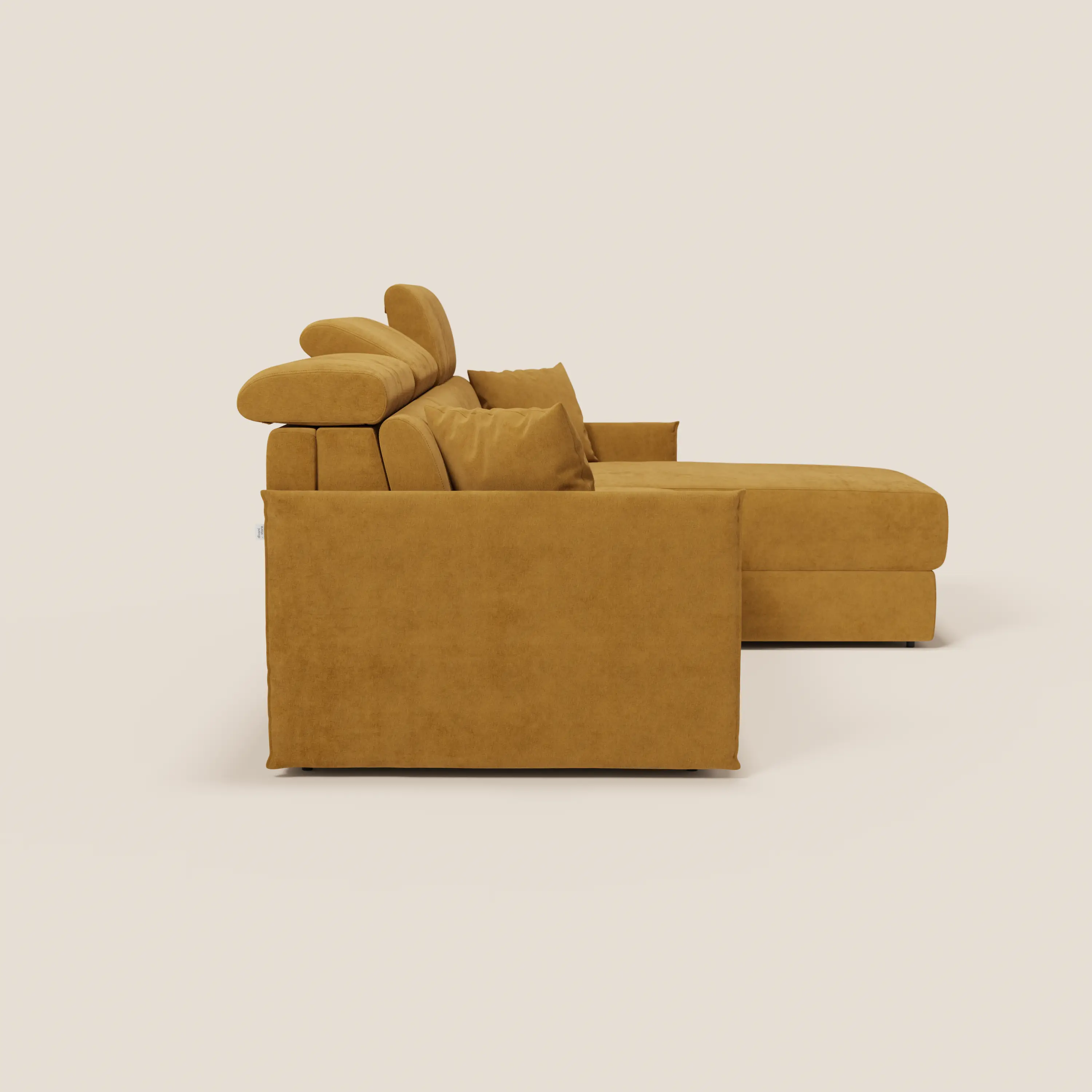 Miryam canapé convertible d'angle compact - têtières inclinables et méridienne coffre en tissu détachable T31 - Image 124