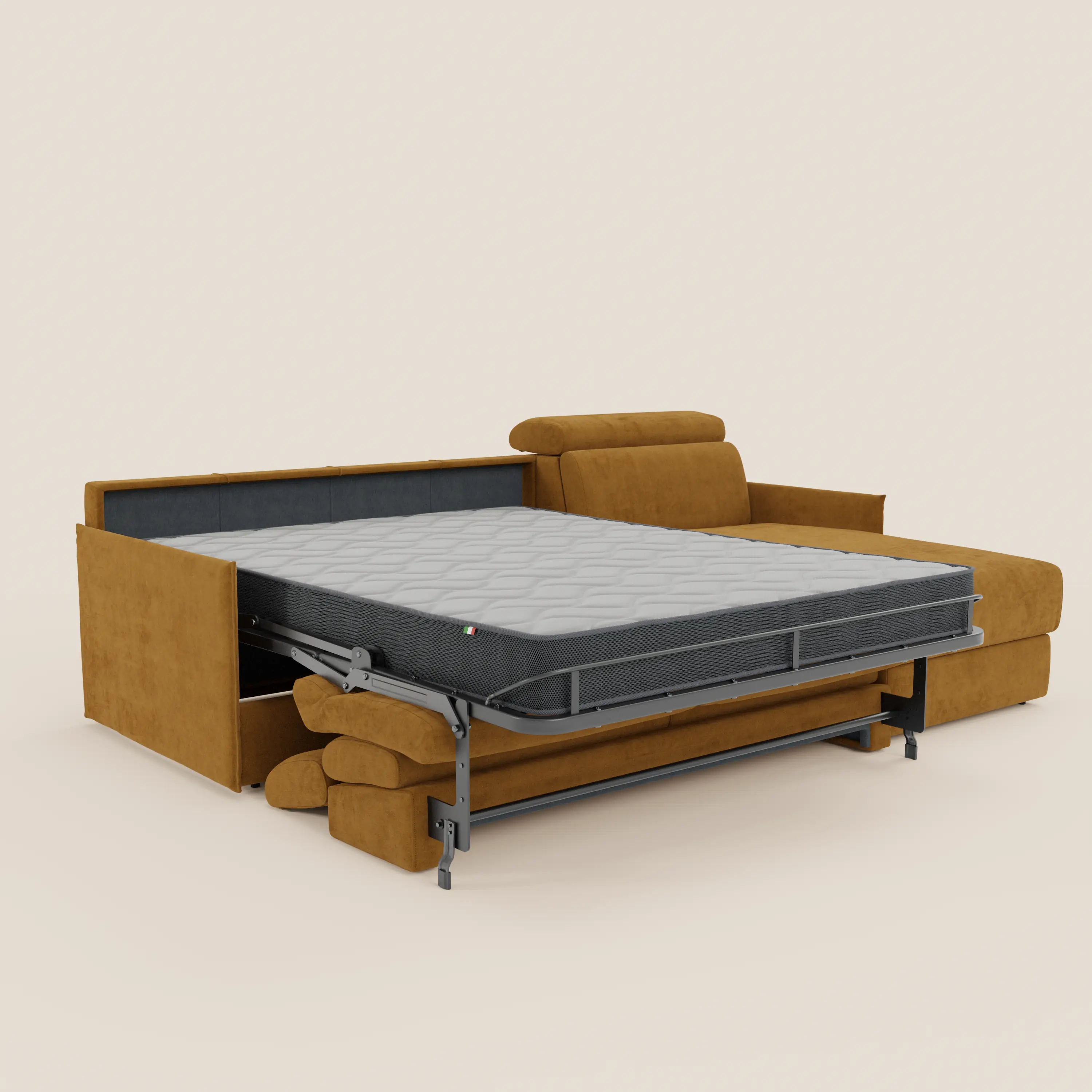 Miryam canapé convertible d'angle compact - têtières inclinables et méridienne coffre en tissu détachable T31 - Image 126