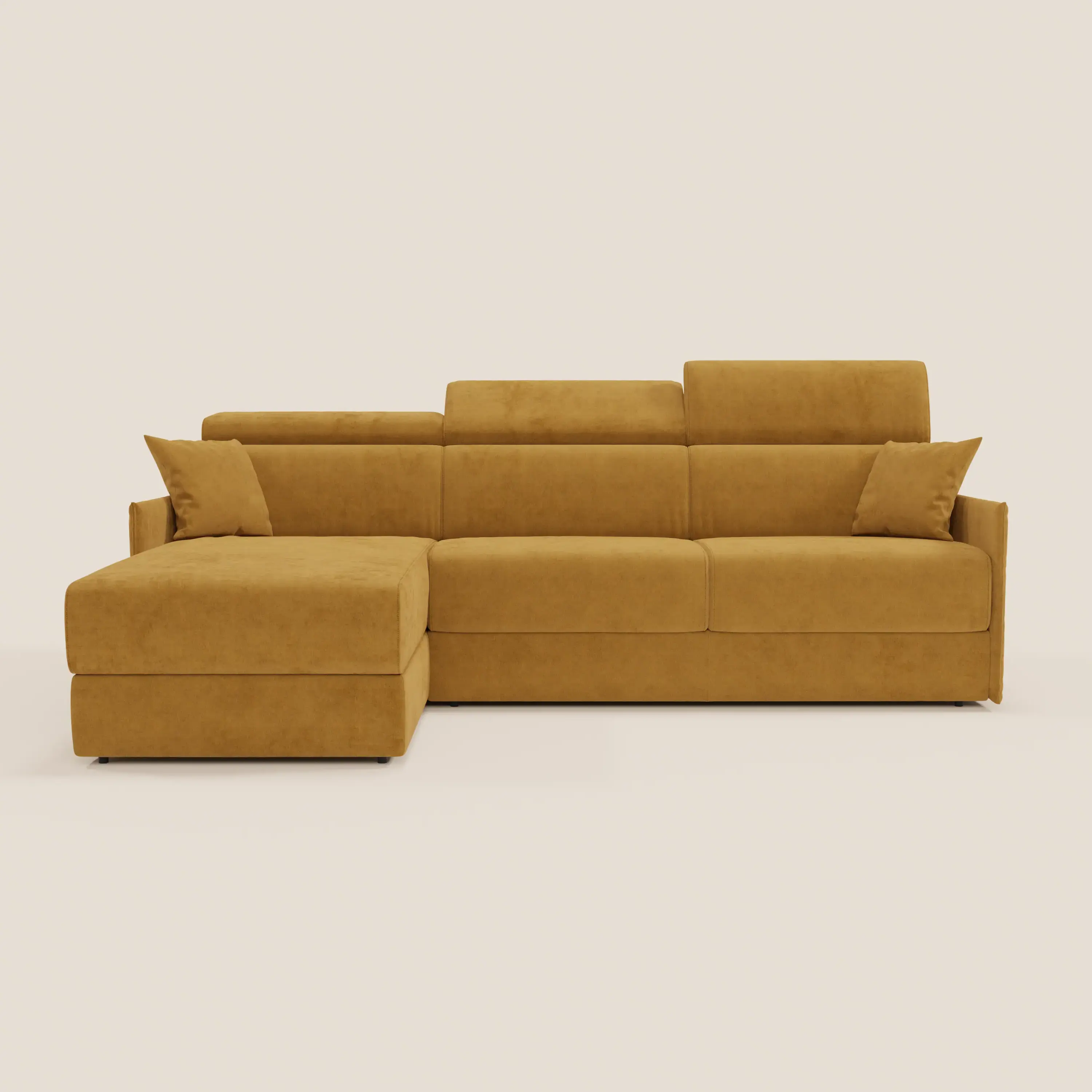 Miryam canapé convertible d'angle compact - têtières inclinables et méridienne coffre en tissu détachable T31 - Image 127