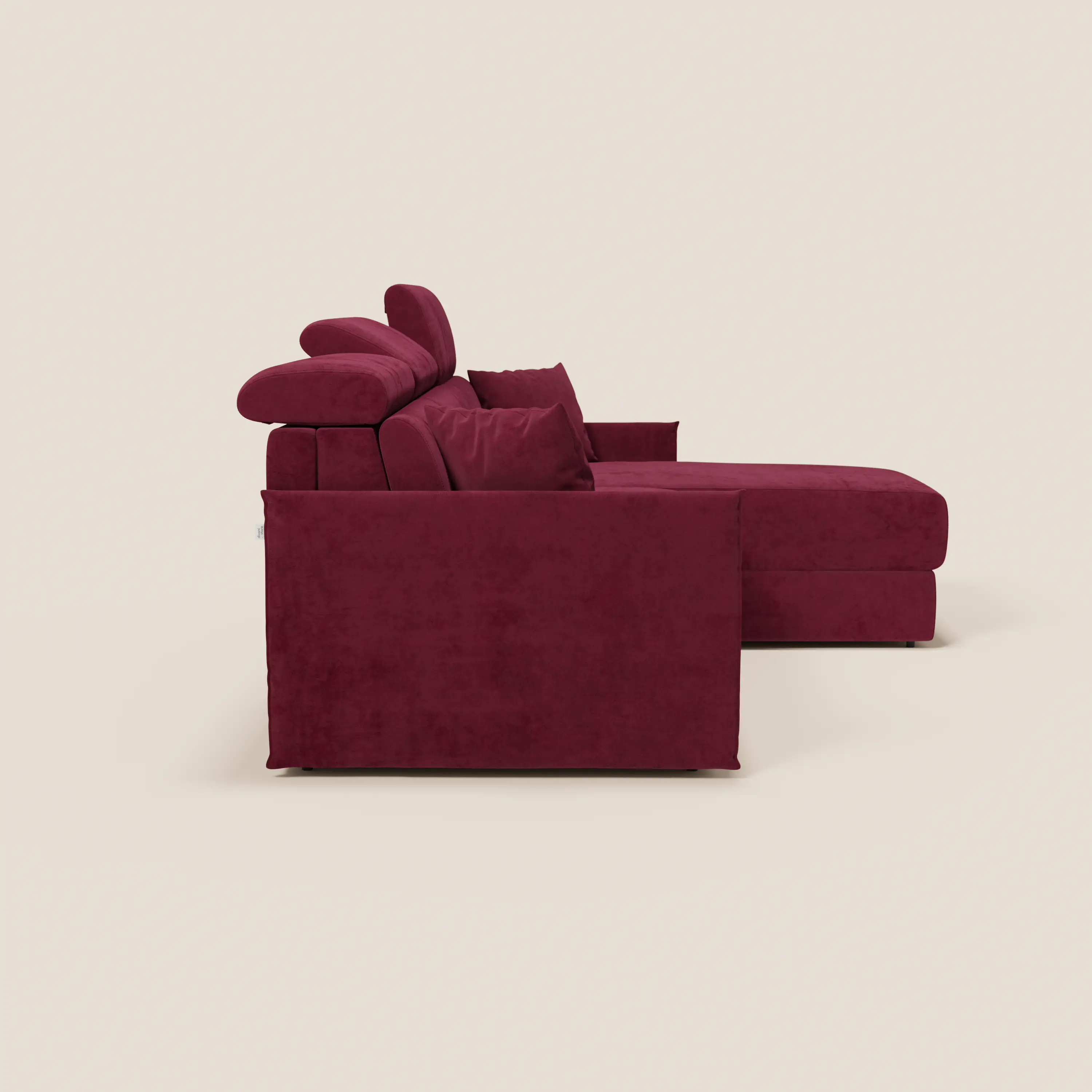 Miryam canapé convertible d'angle compact - têtières inclinables et méridienne coffre en tissu détachable T31 - Image 13