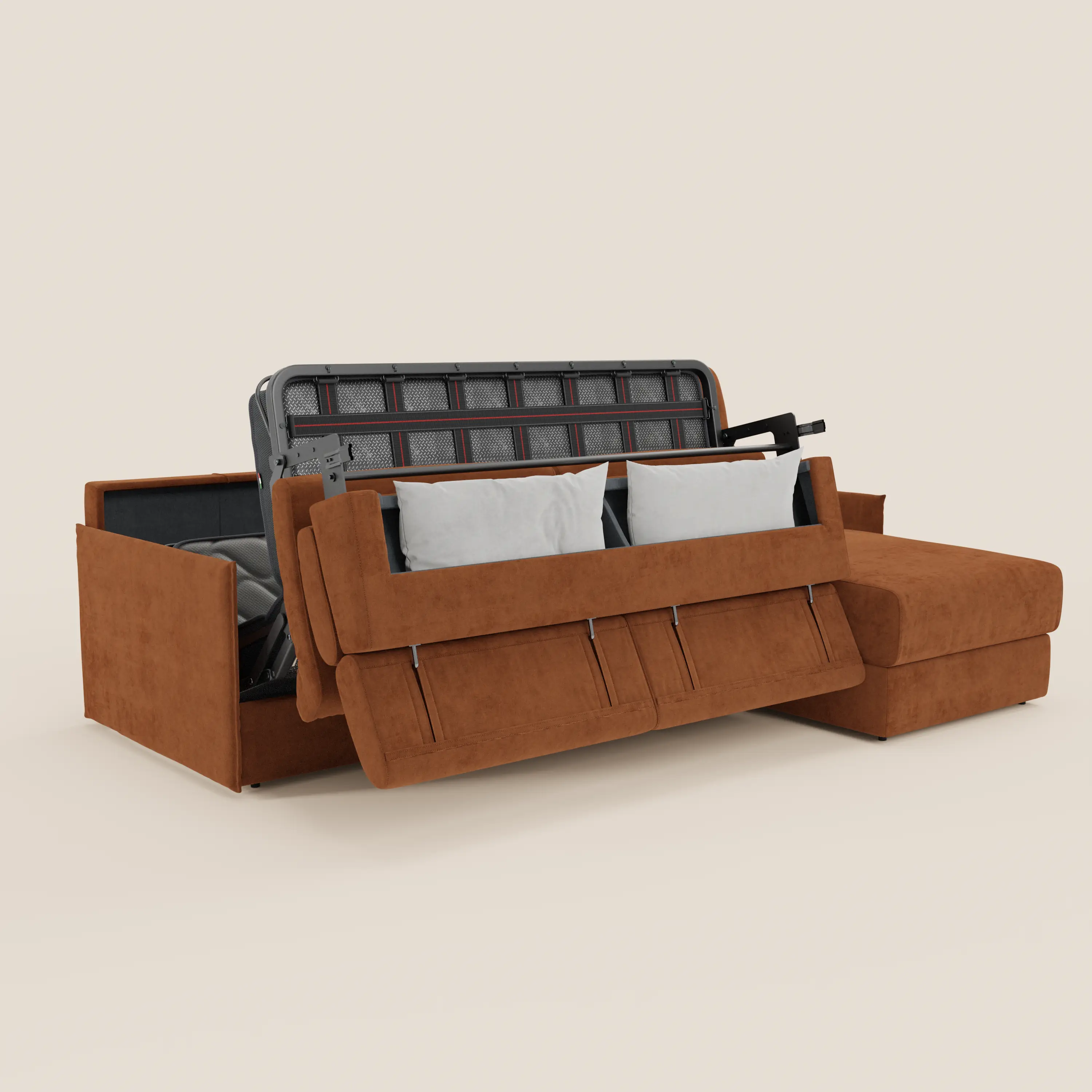 Miryam canapé convertible d'angle compact - têtières inclinables et méridienne coffre en tissu détachable T31 - Image 133