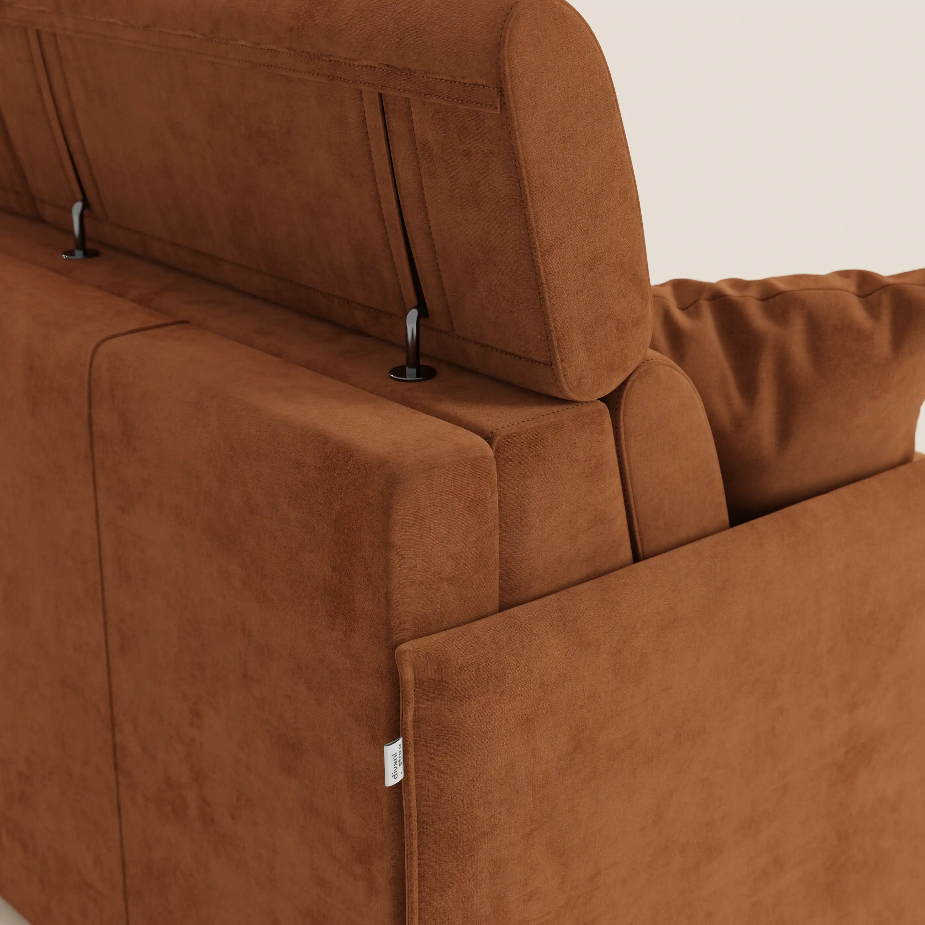 Miryam canapé convertible d'angle compact - têtières inclinables et méridienne coffre en tissu détachable T31 - Image 138