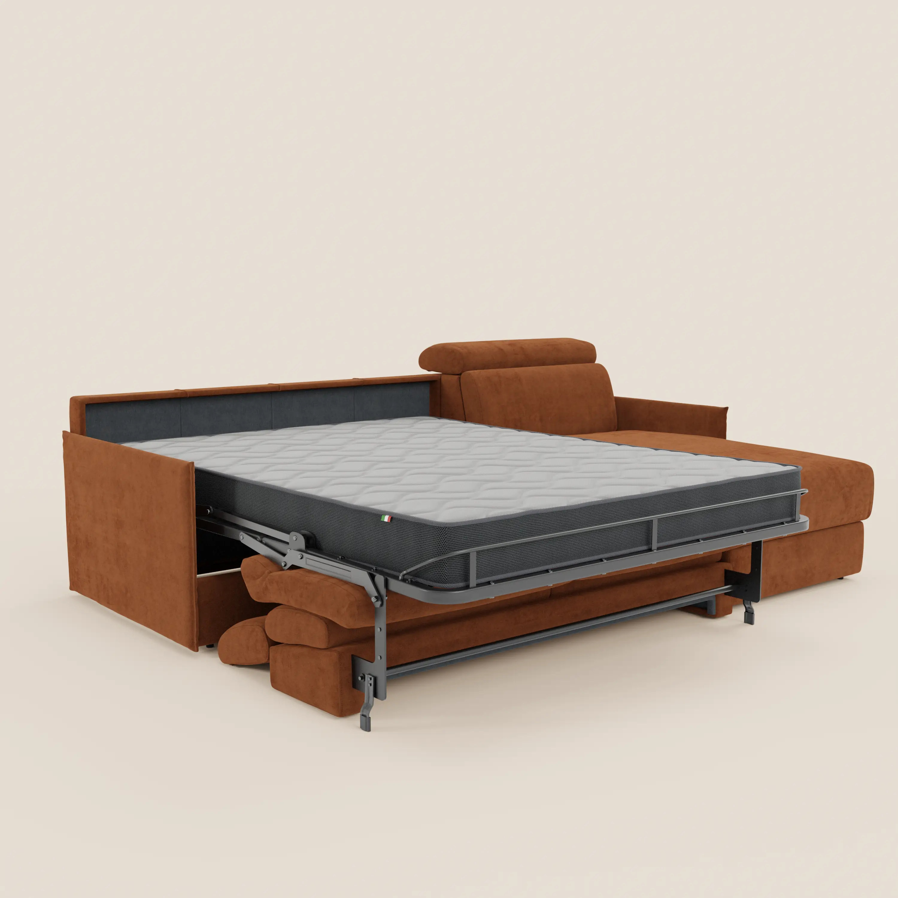 Miryam canapé convertible d'angle compact - têtières inclinables et méridienne coffre en tissu détachable T31 - Image 142