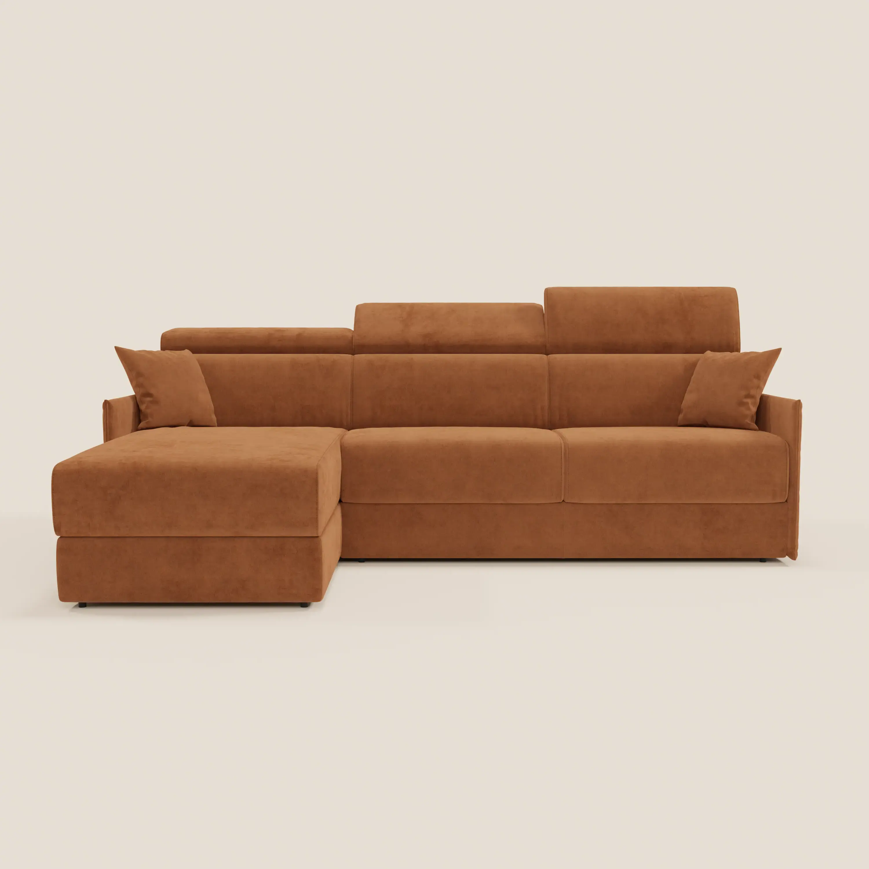 Miryam canapé convertible d'angle compact - têtières inclinables et méridienne coffre en tissu détachable T31 - Image 143