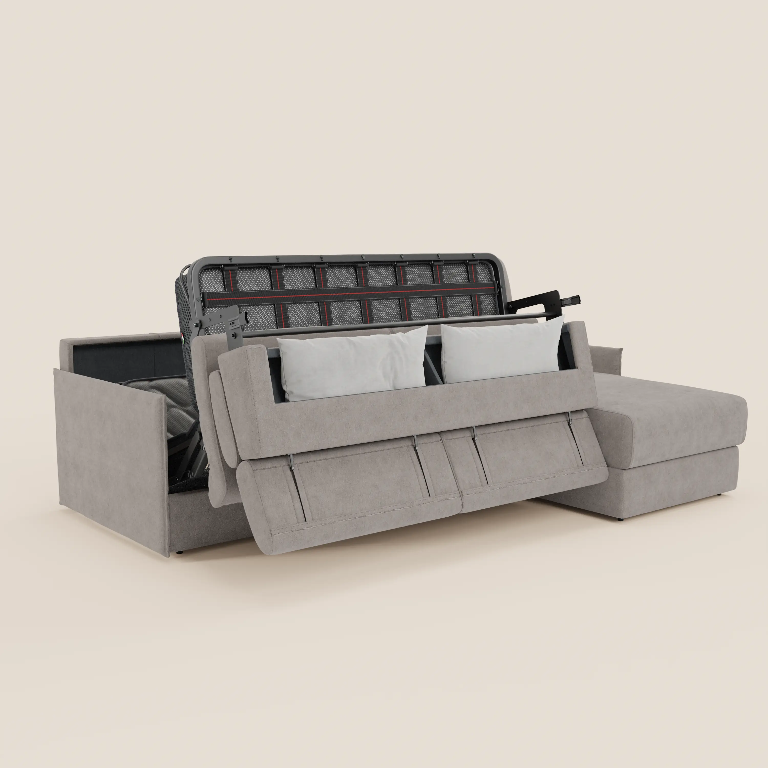 Miryam canapé convertible d'angle compact - têtières inclinables et méridienne coffre en tissu détachable T31 - Image 149
