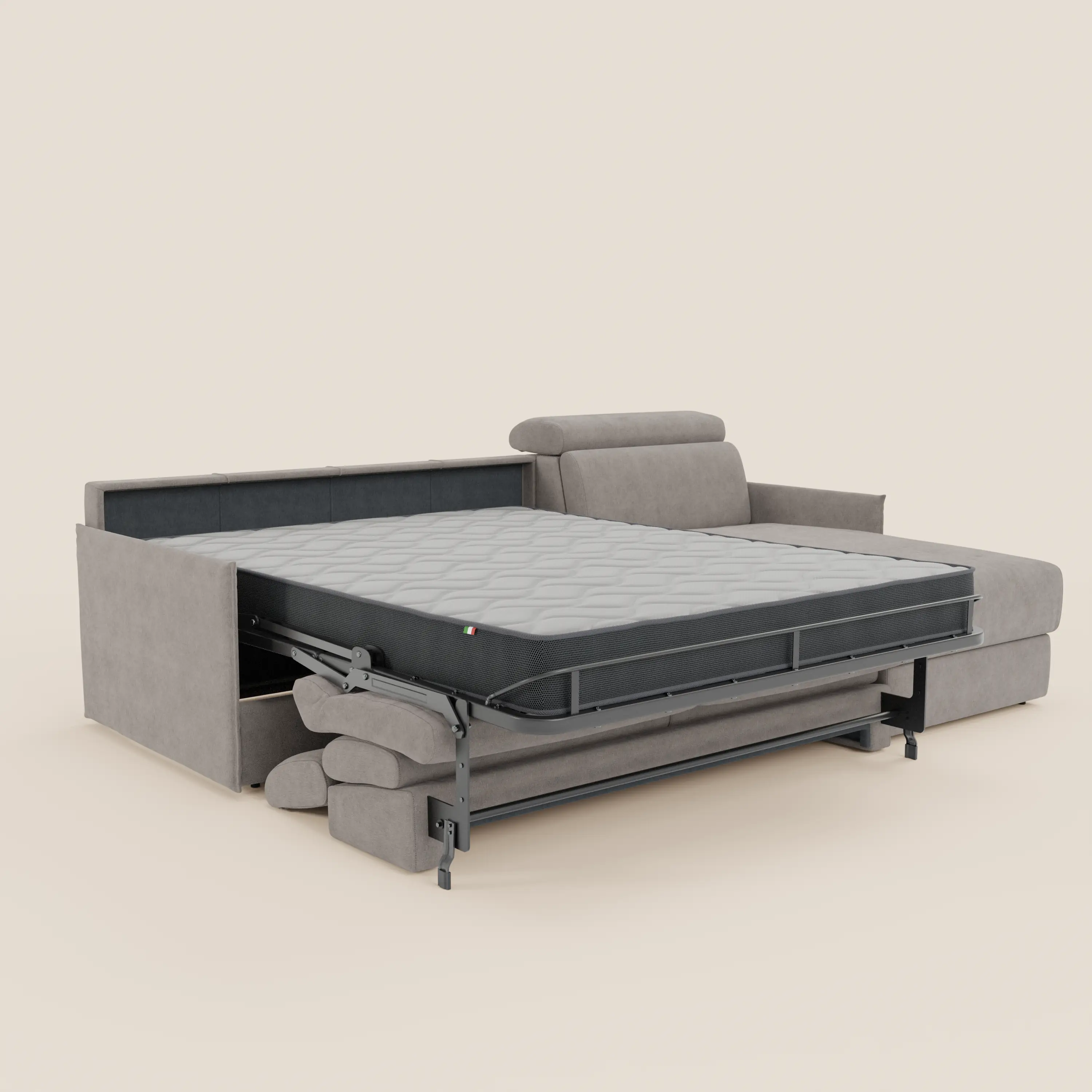Miryam canapé convertible d'angle compact - têtières inclinables et méridienne coffre en tissu détachable T31 - Image 158