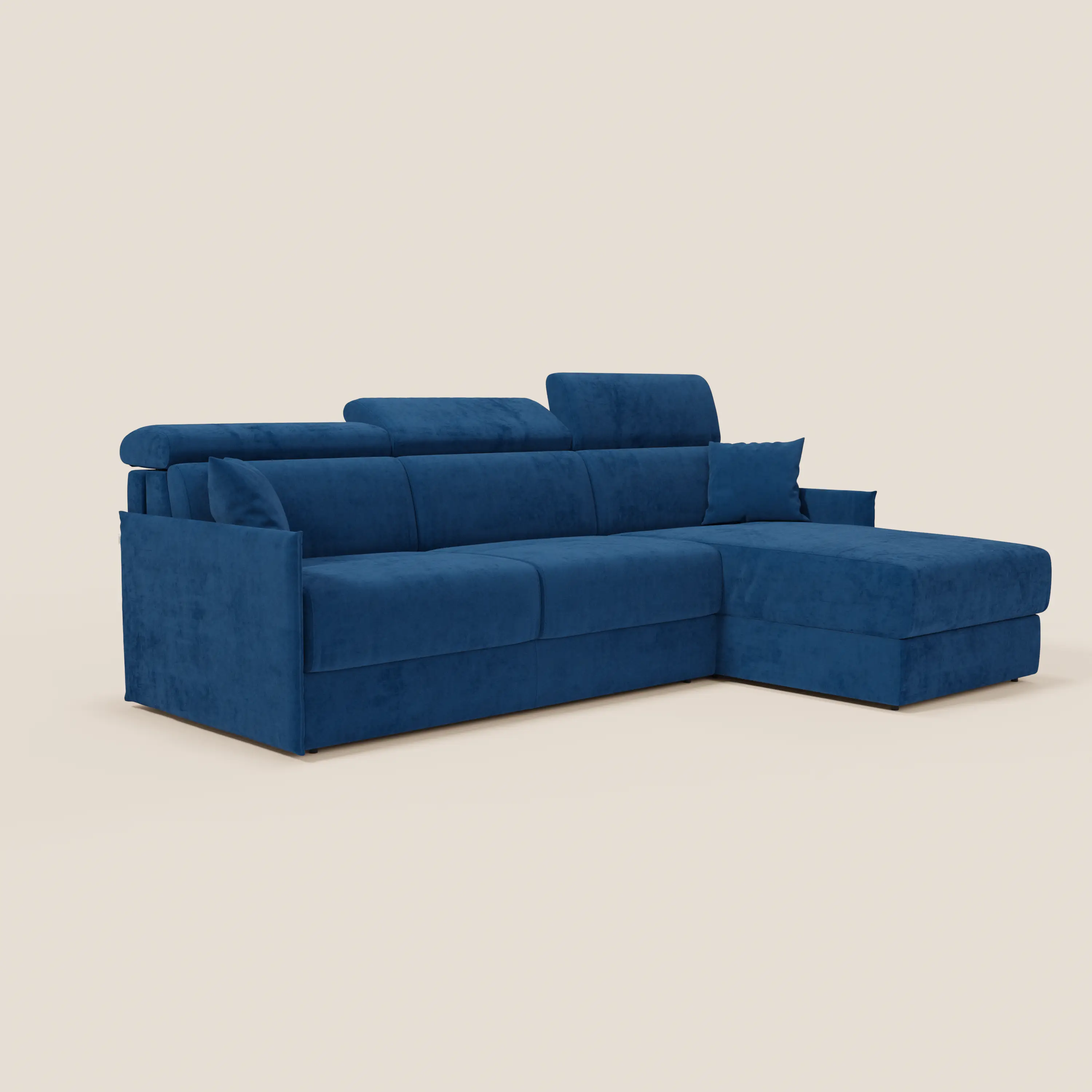 Miryam canapé convertible d'angle compact - têtières inclinables et méridienne coffre en tissu détachable T31 - Image 164