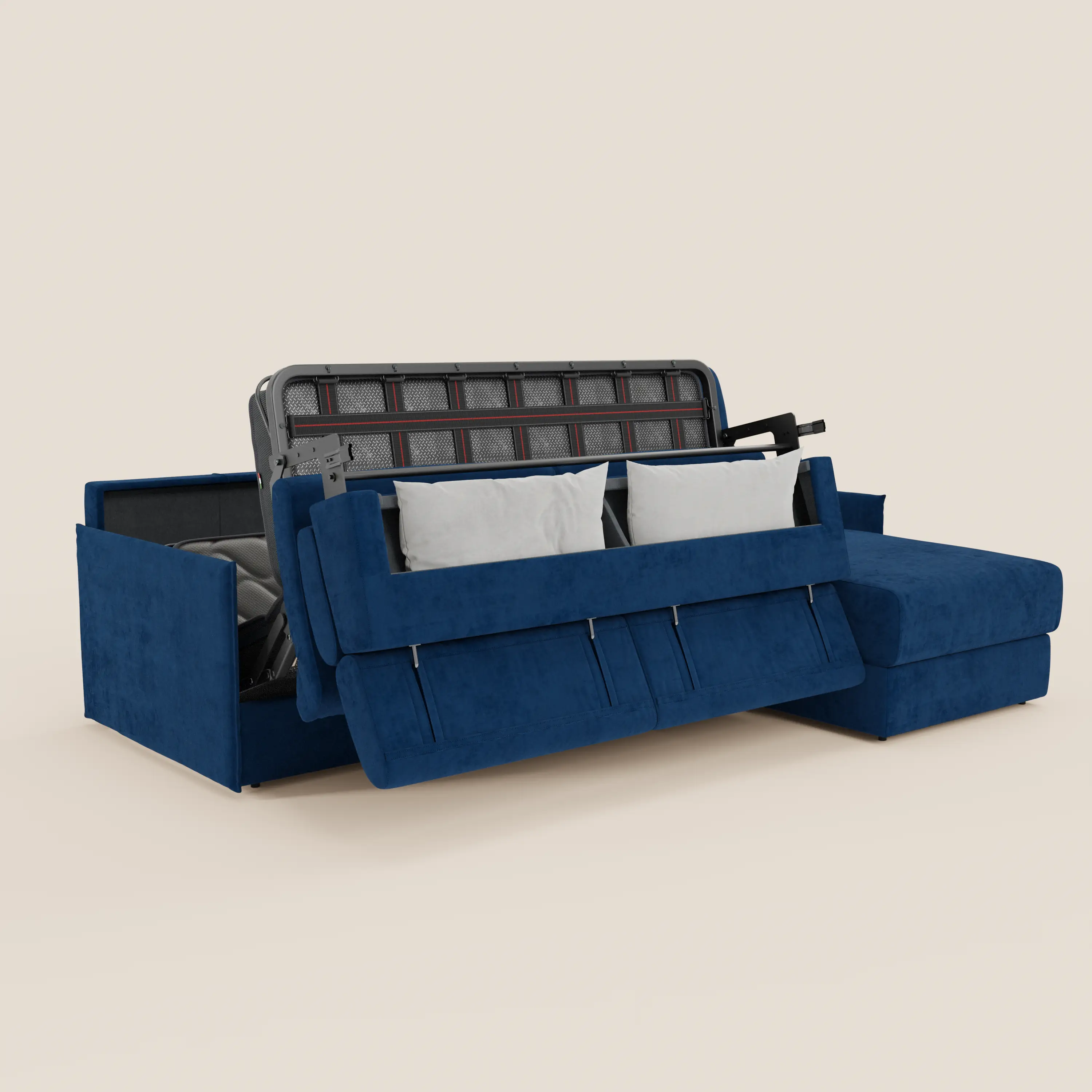 Miryam canapé convertible d'angle compact - têtières inclinables et méridienne coffre en tissu détachable T31 - Image 165