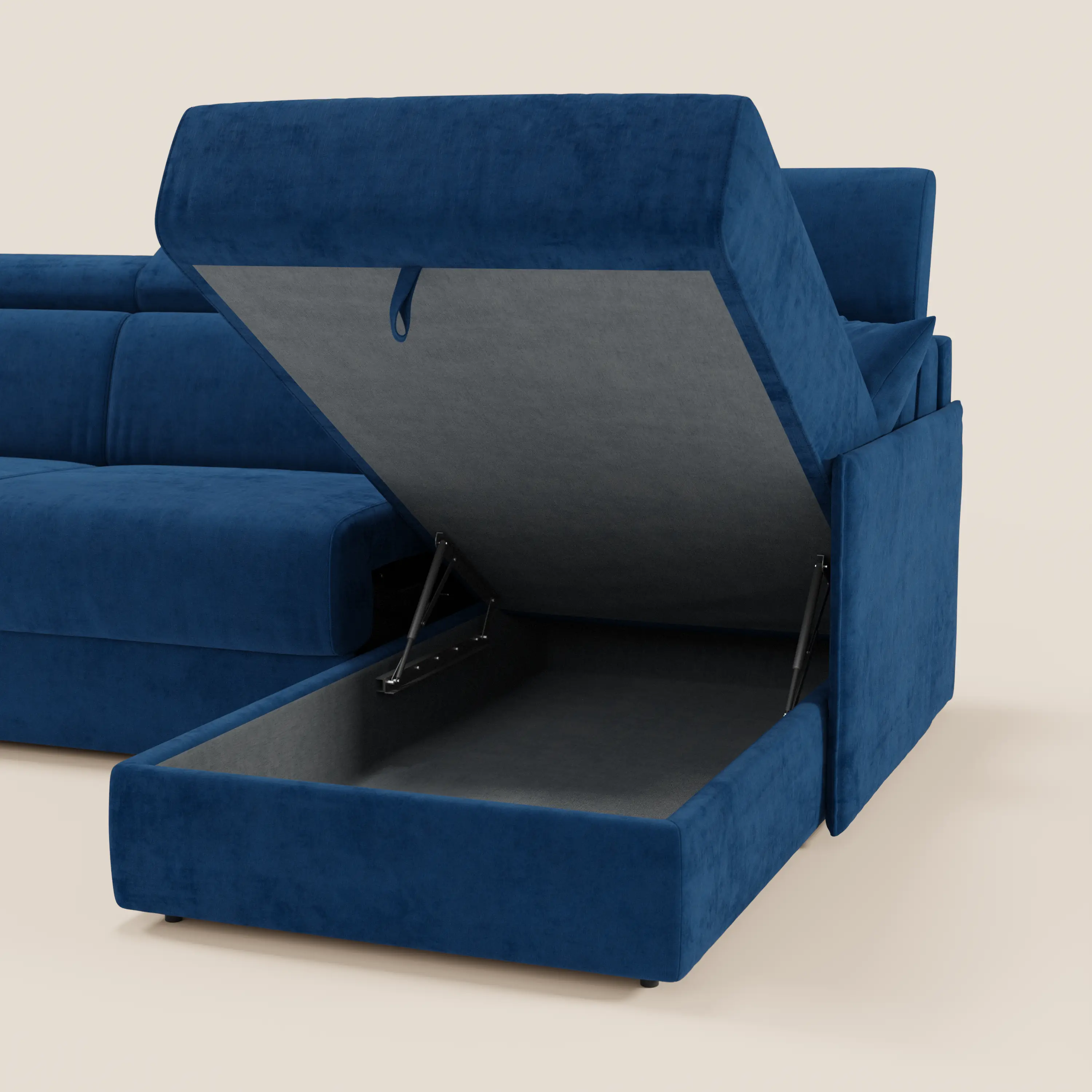 Miryam canapé convertible d'angle compact - têtières inclinables et méridienne coffre en tissu détachable T31 - Image 171