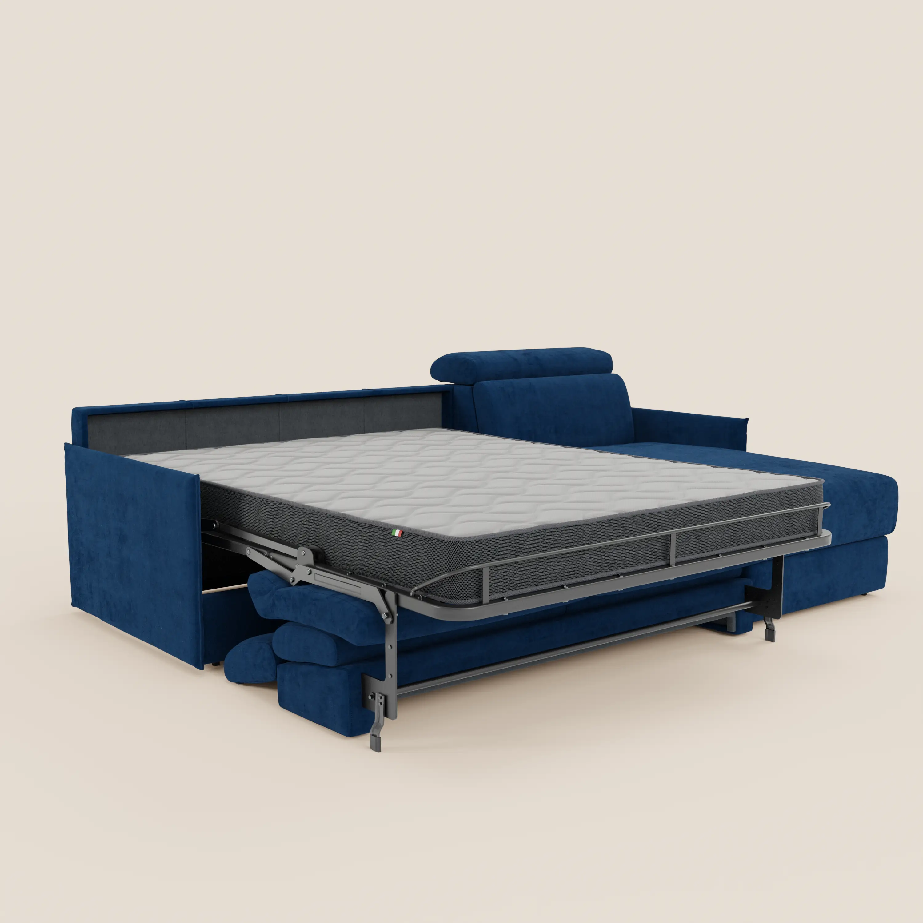 Miryam canapé convertible d'angle compact - têtières inclinables et méridienne coffre en tissu détachable T31 - Image 174