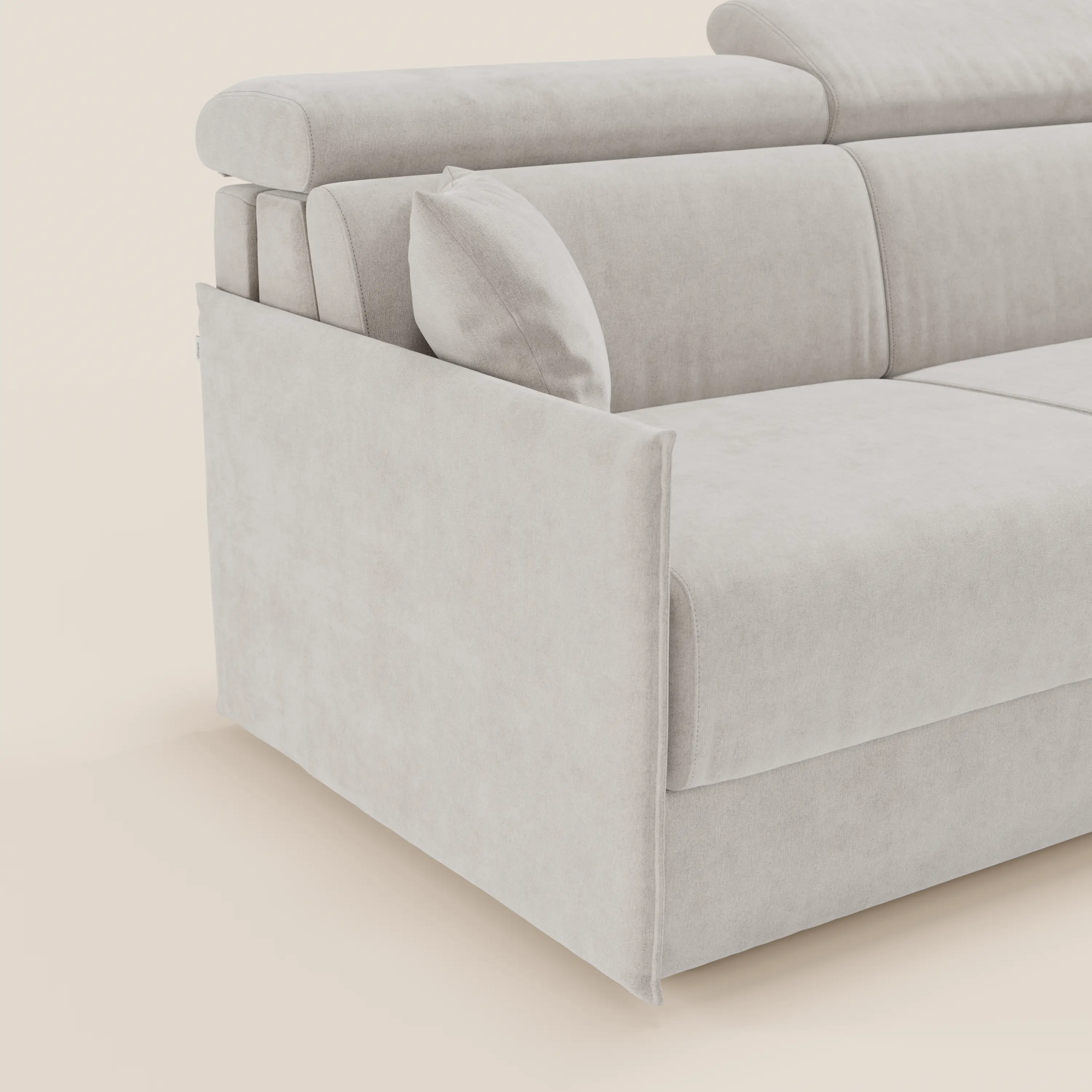 Miryam canapé convertible d'angle compact - têtières inclinables et méridienne coffre en tissu détachable T31 - Image 183