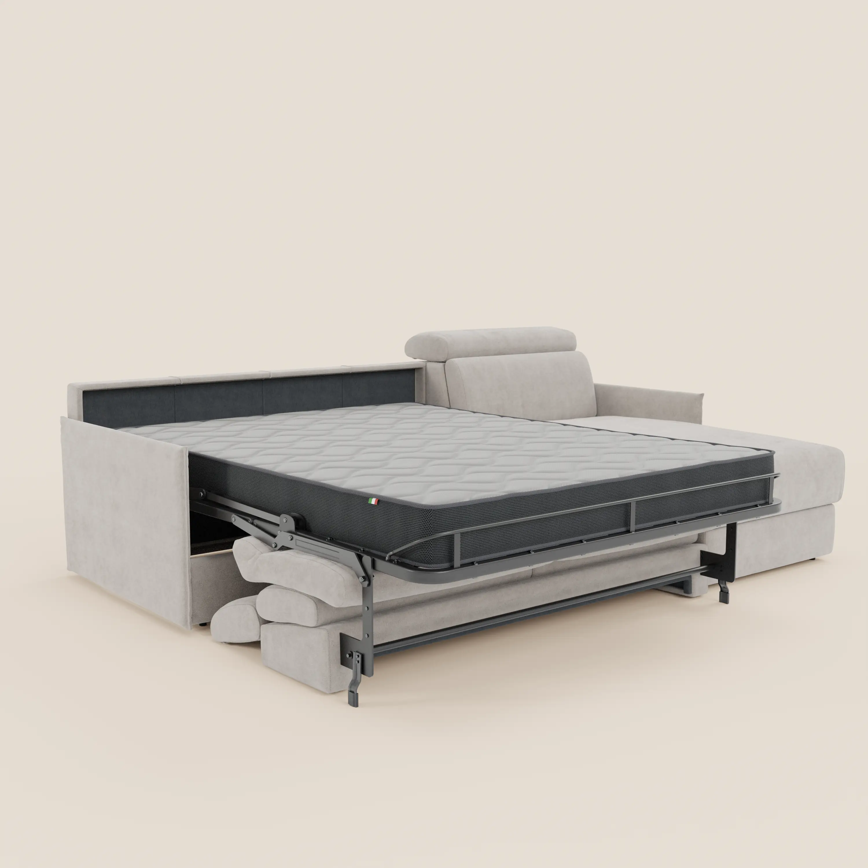 Miryam canapé convertible d'angle compact - têtières inclinables et méridienne coffre en tissu détachable T31 - Image 190