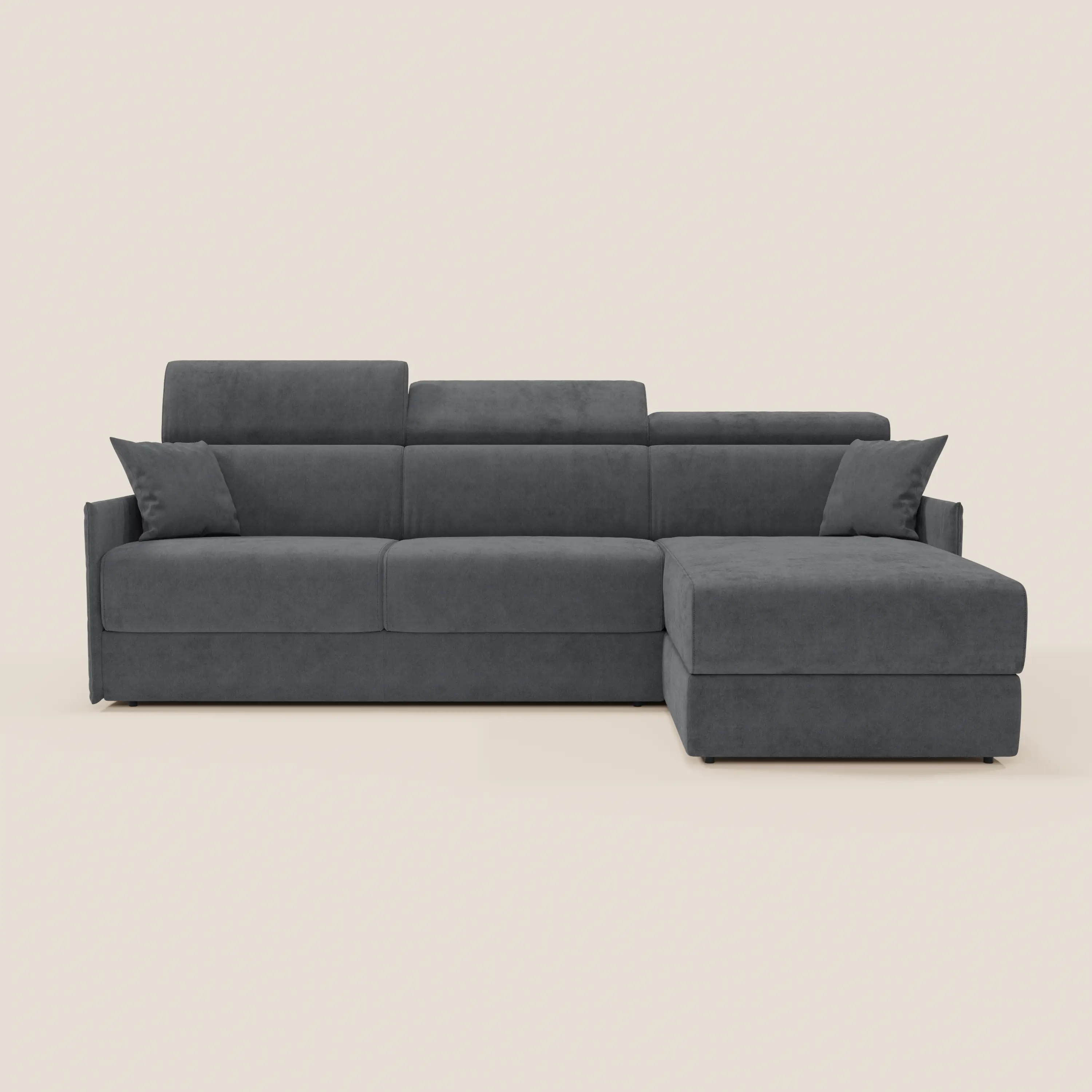 Miryam canapé convertible d'angle compact - têtières inclinables et méridienne coffre en tissu détachable T31 - Image 194