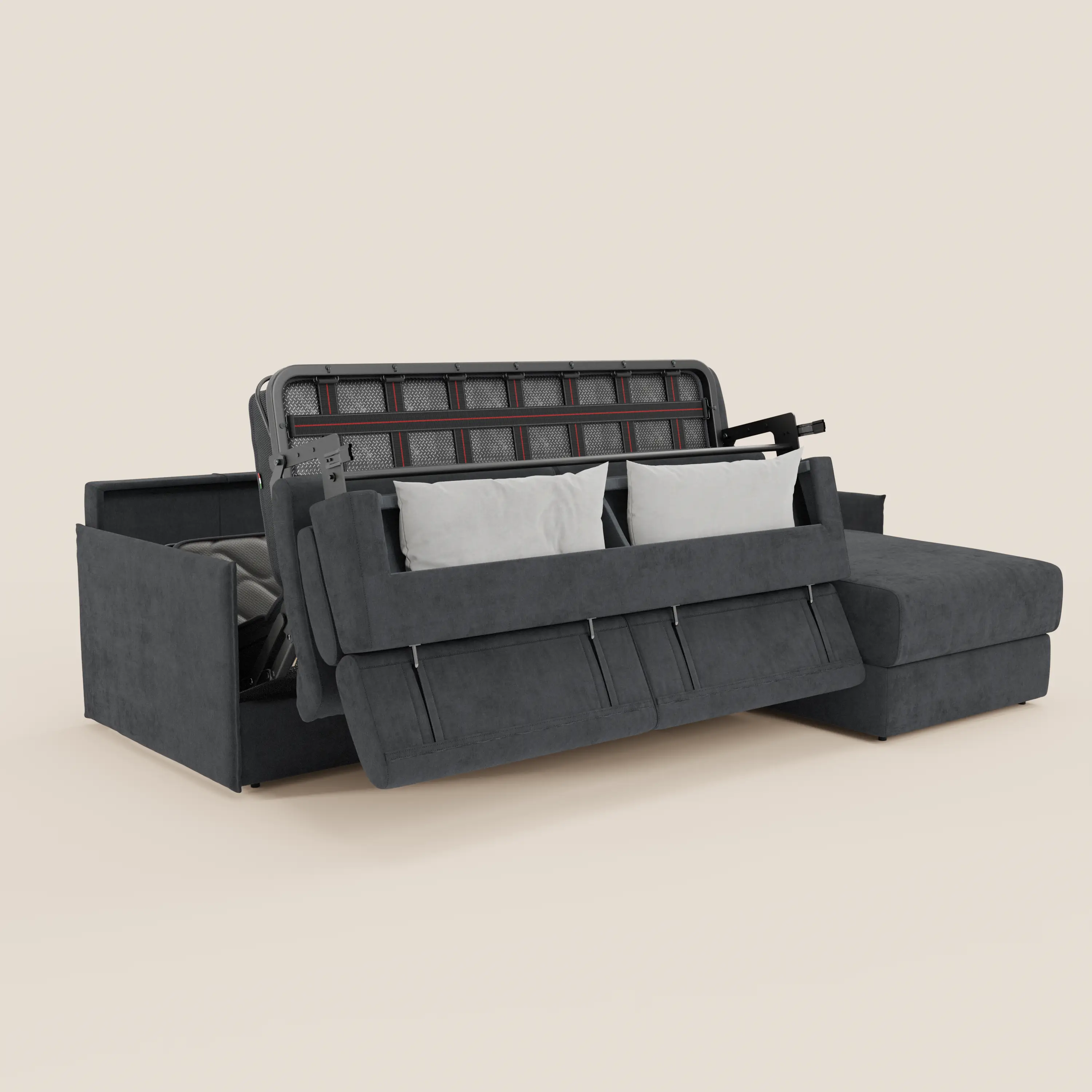 Miryam canapé convertible d'angle compact - têtières inclinables et méridienne coffre en tissu détachable T31 - Image 197