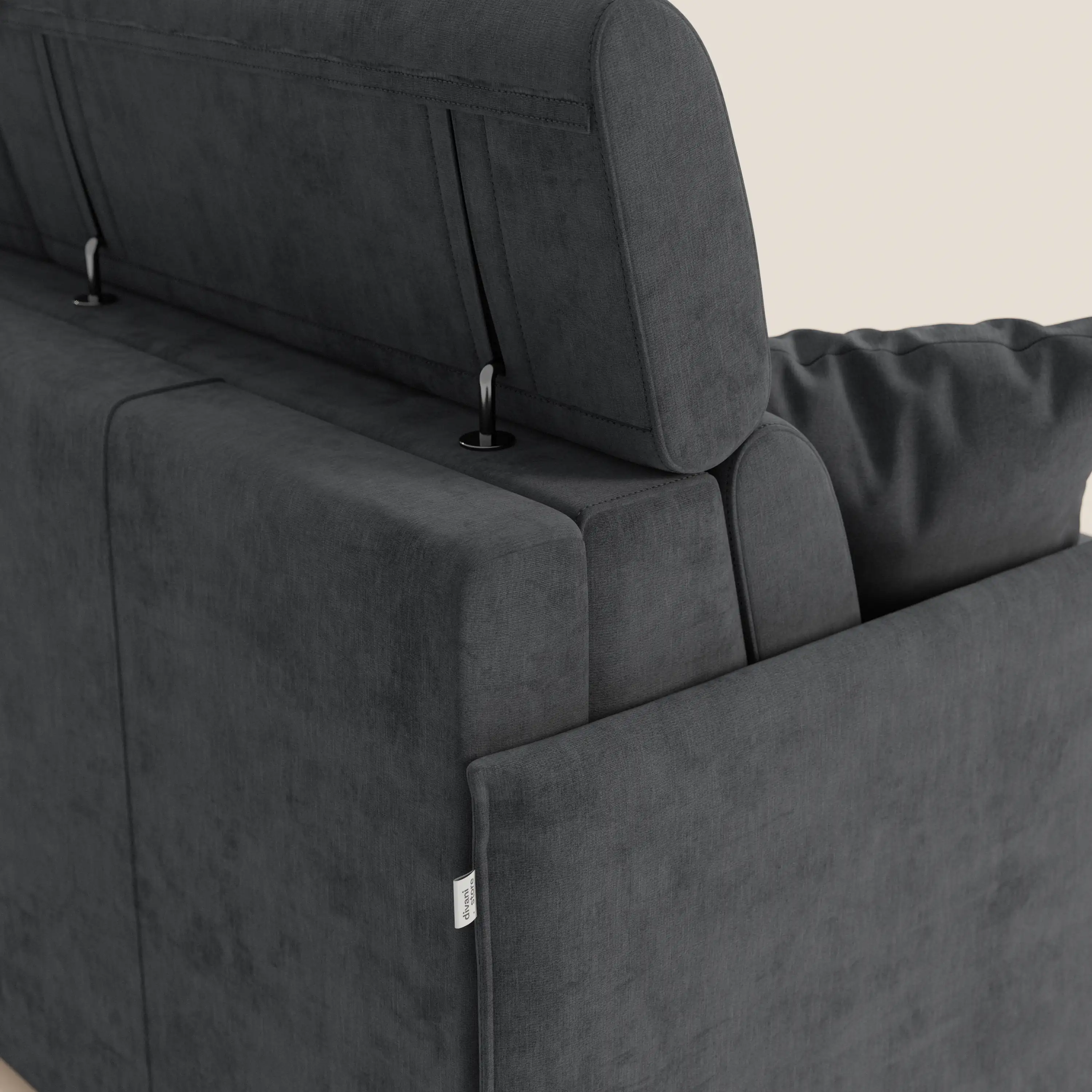 Miryam canapé convertible d'angle compact - têtières inclinables et méridienne coffre en tissu détachable T31 - Image 202