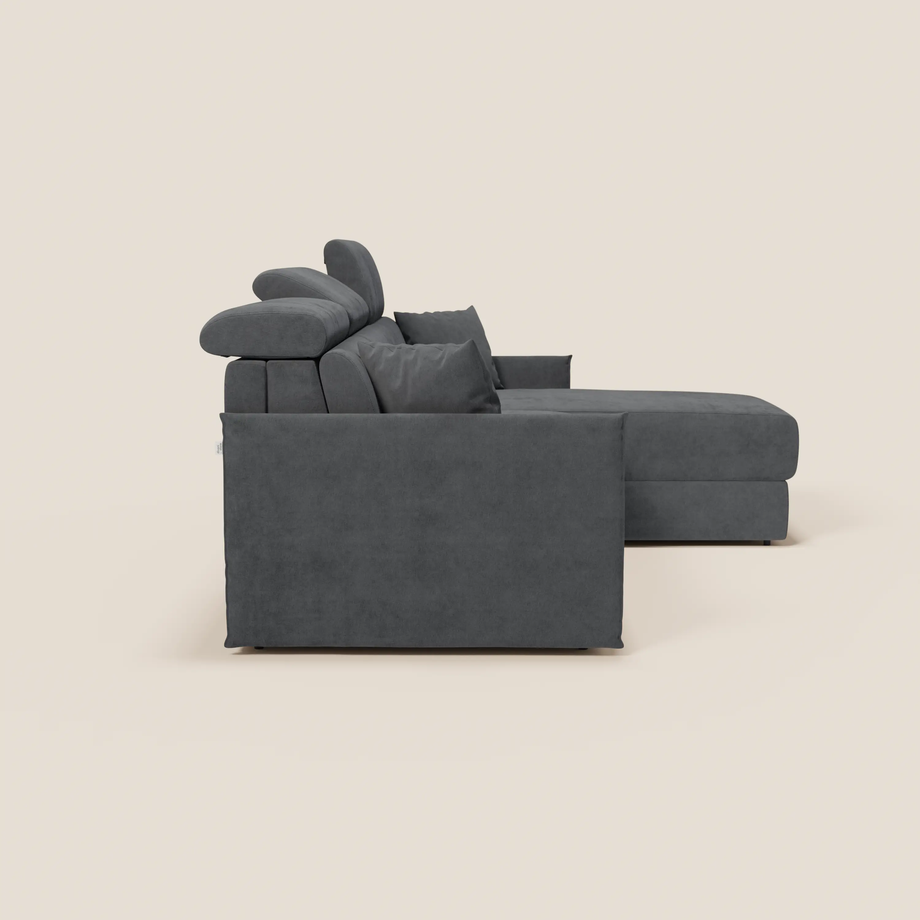 Miryam canapé convertible d'angle compact - têtières inclinables et méridienne coffre en tissu détachable T31 - Image 204