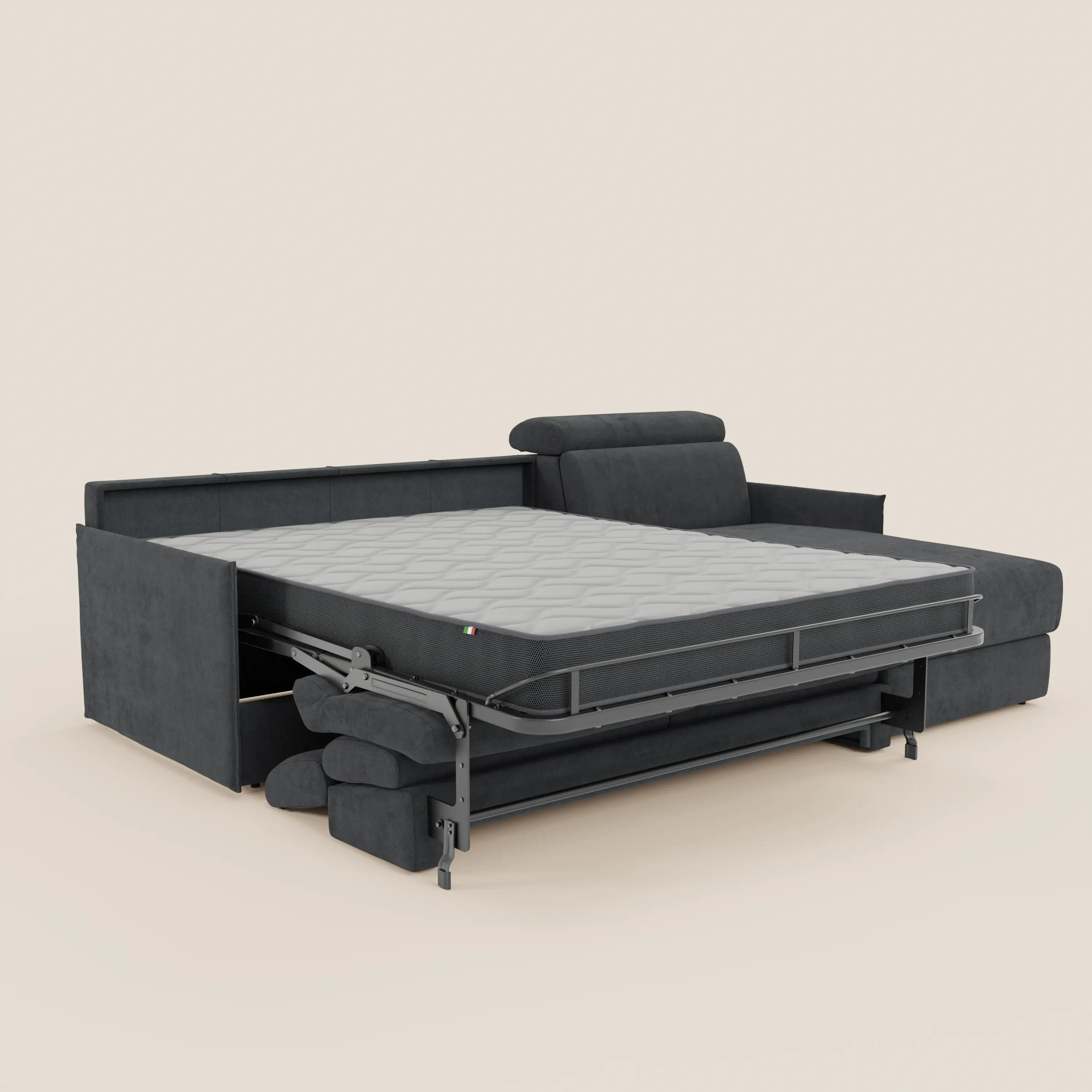 Miryam canapé convertible d'angle compact - têtières inclinables et méridienne coffre en tissu détachable T31 - Image 206