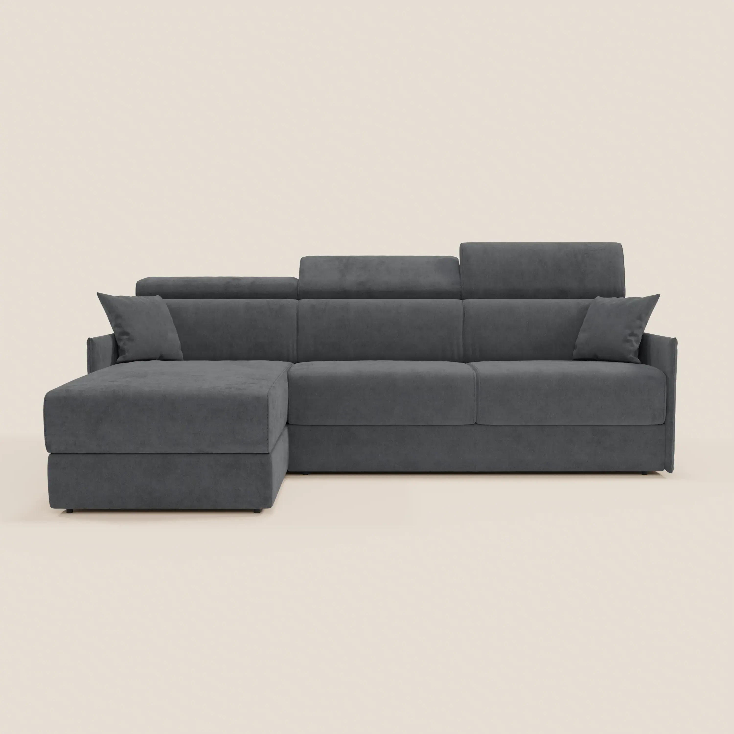 Miryam canapé convertible d'angle compact - têtières inclinables et méridienne coffre en tissu détachable T31 - Image 207