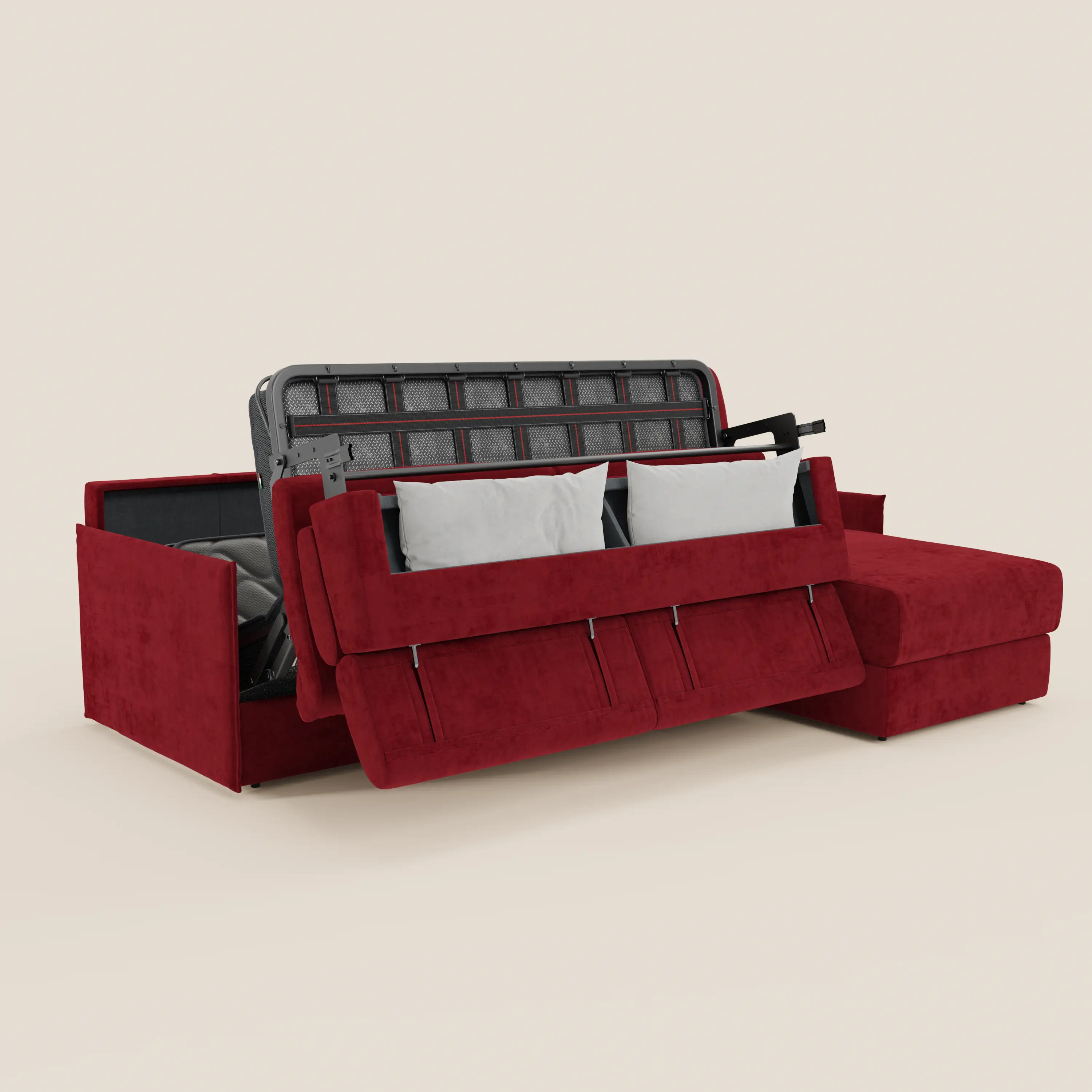 Miryam canapé convertible d'angle compact - têtières inclinables et méridienne coffre en tissu détachable T31 - Image 213