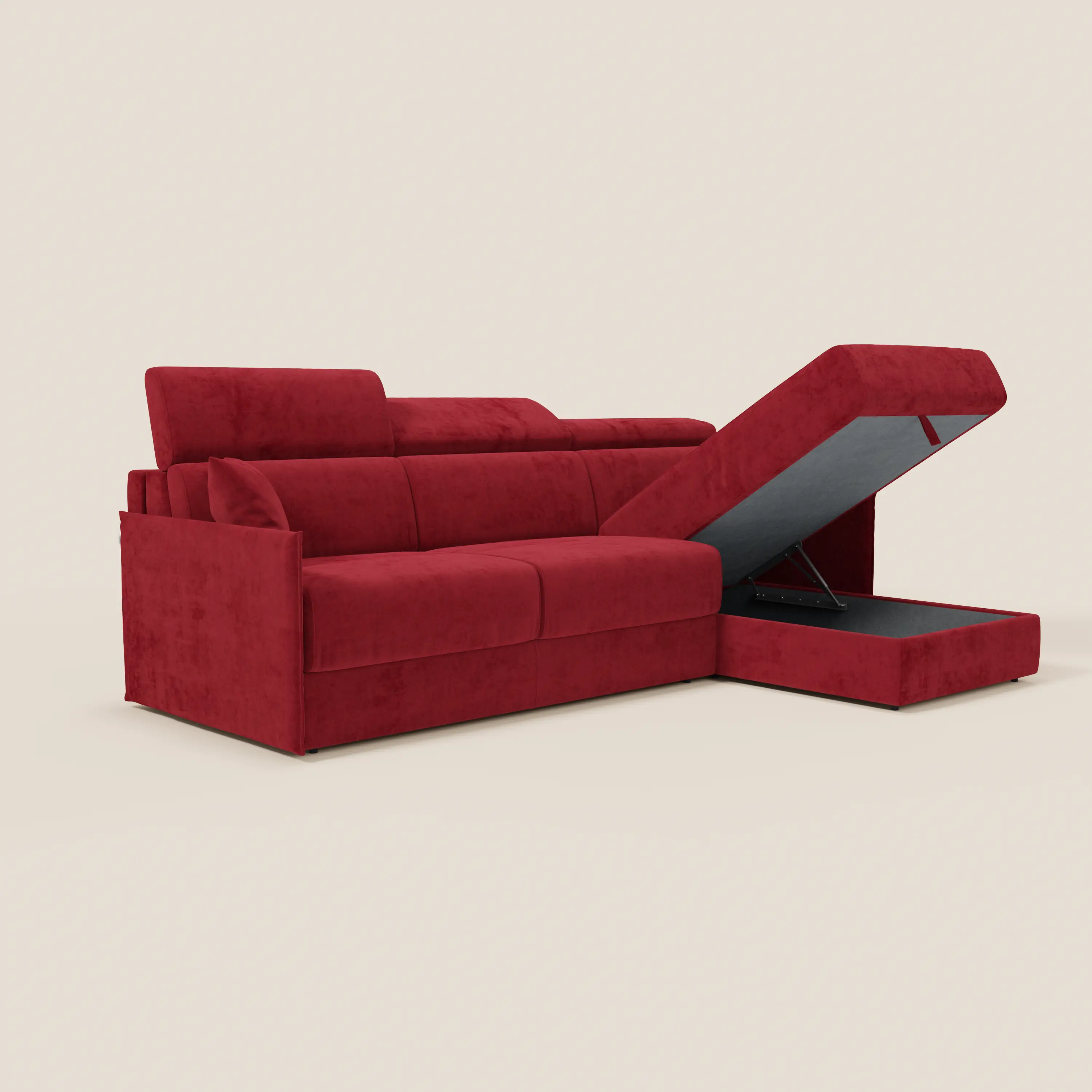 Miryam canapé convertible d'angle compact - têtières inclinables et méridienne coffre en tissu détachable T31 - Image 217