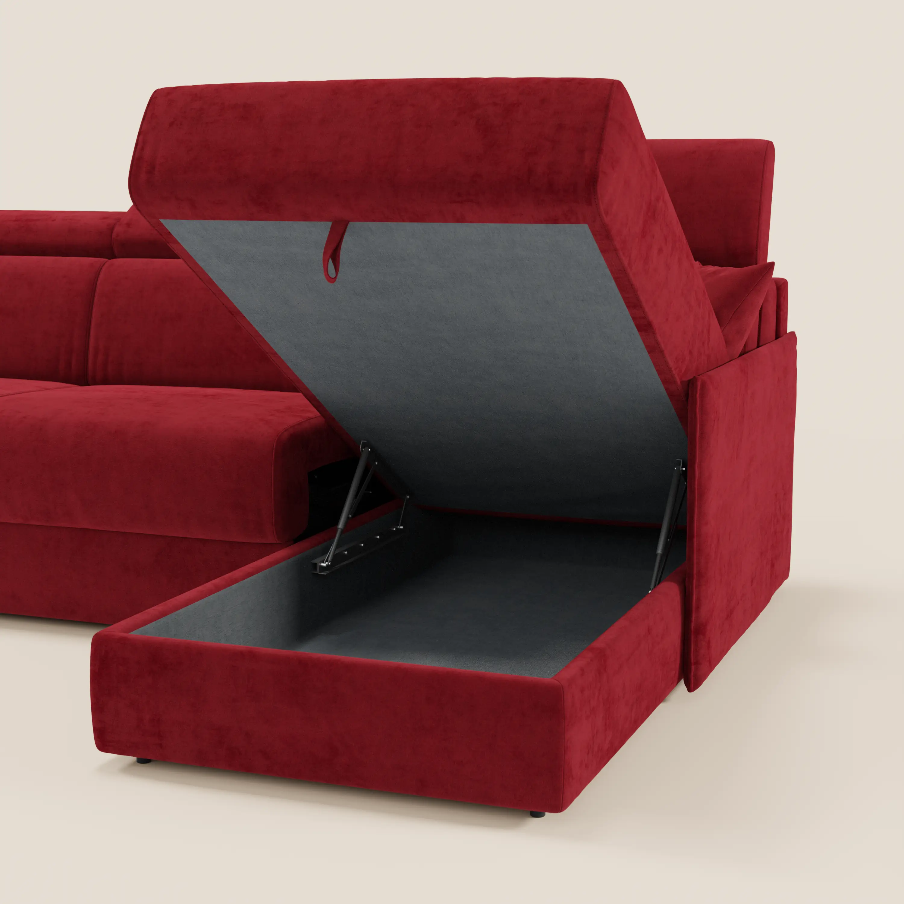 Miryam canapé convertible d'angle compact - têtières inclinables et méridienne coffre en tissu détachable T31 - Image 219