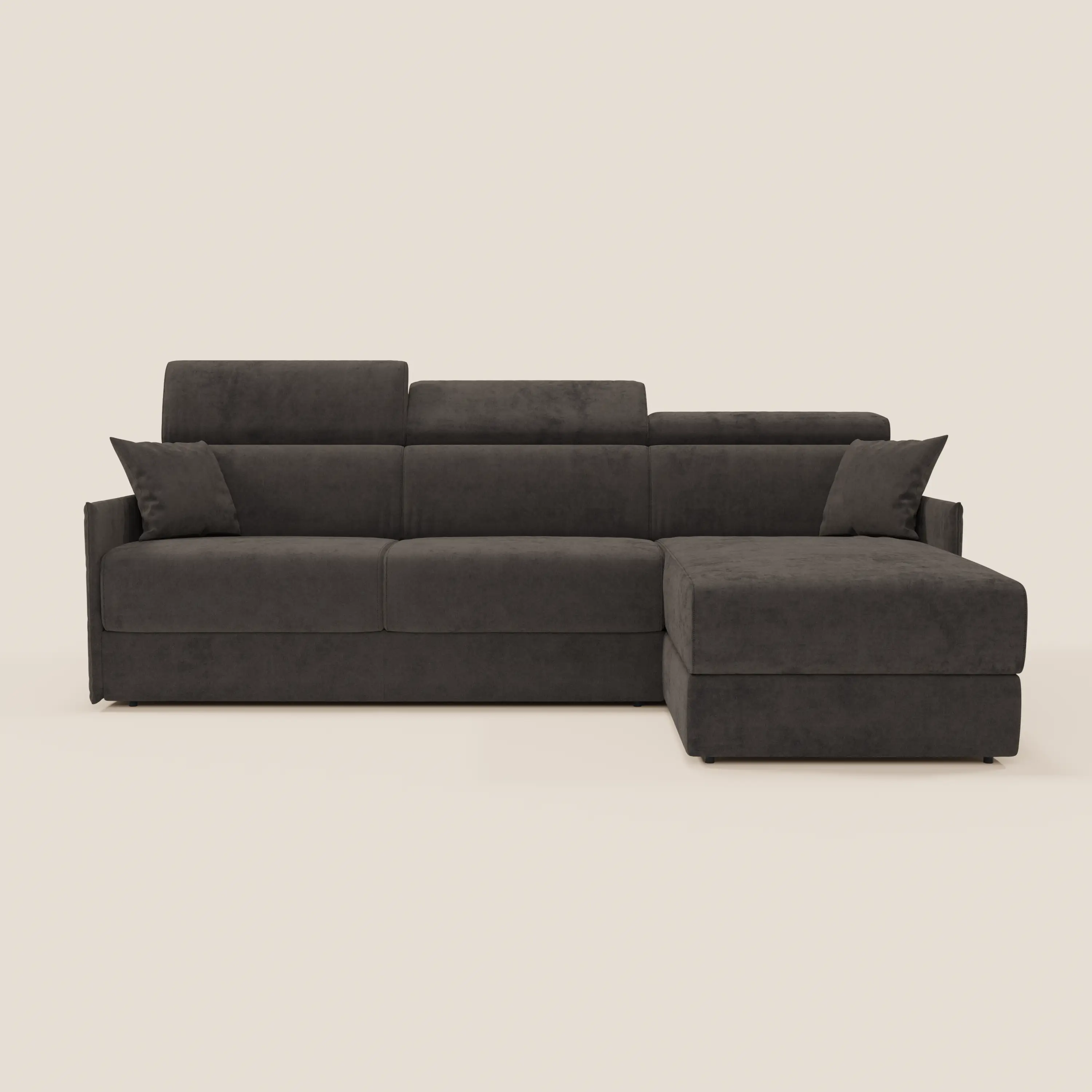 Miryam canapé convertible d'angle compact - têtières inclinables et méridienne coffre en tissu détachable T31 - Image 226