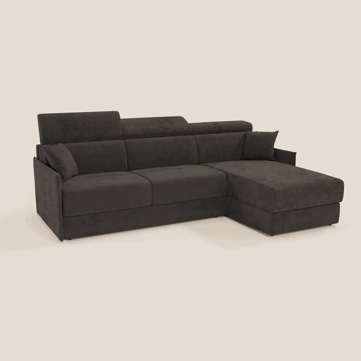 Miryam canapé convertible d'angle compact - têtières inclinables et méridienne coffre en tissu détachable T31 - Image 227