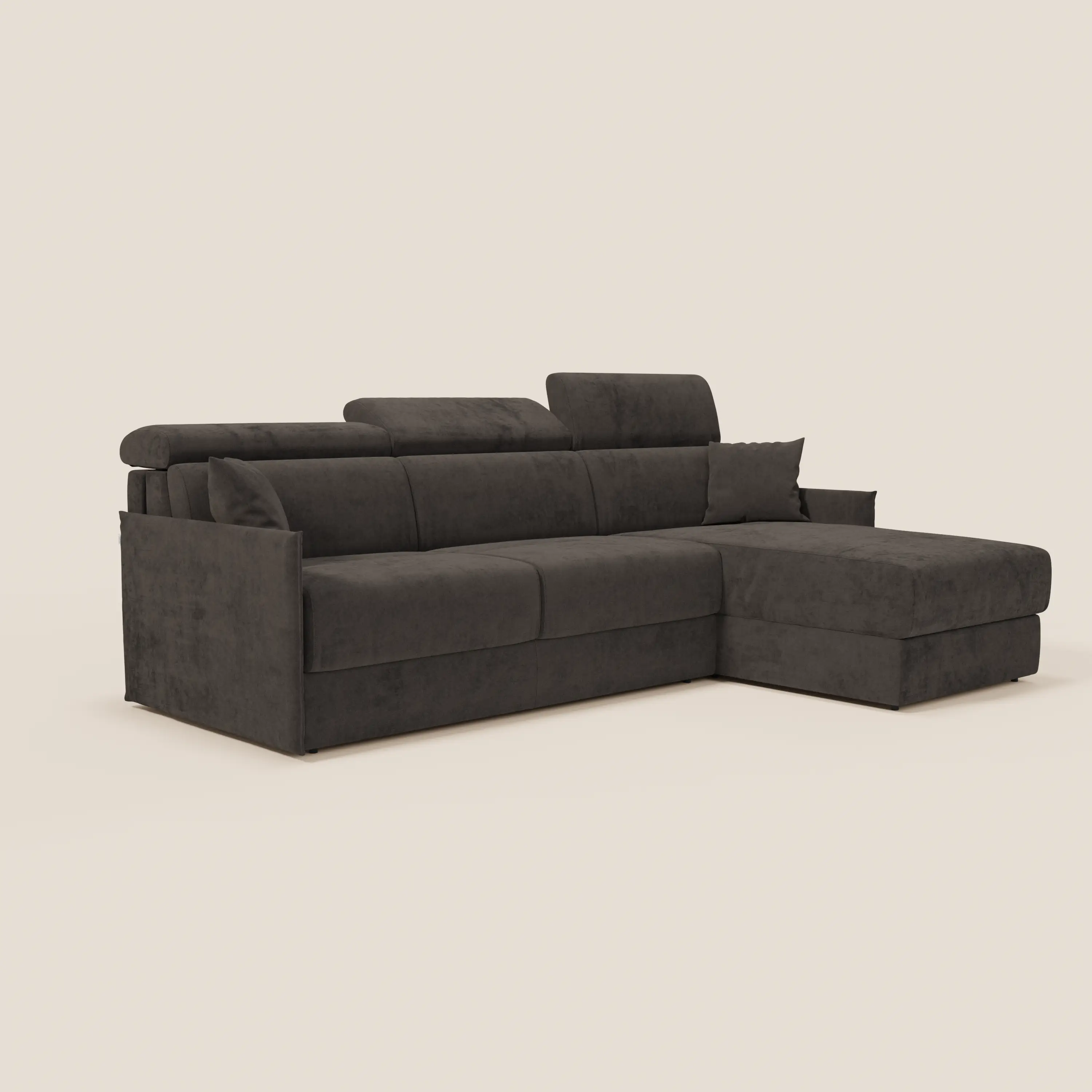 Miryam canapé convertible d'angle compact - têtières inclinables et méridienne coffre en tissu détachable T31 - Image 228