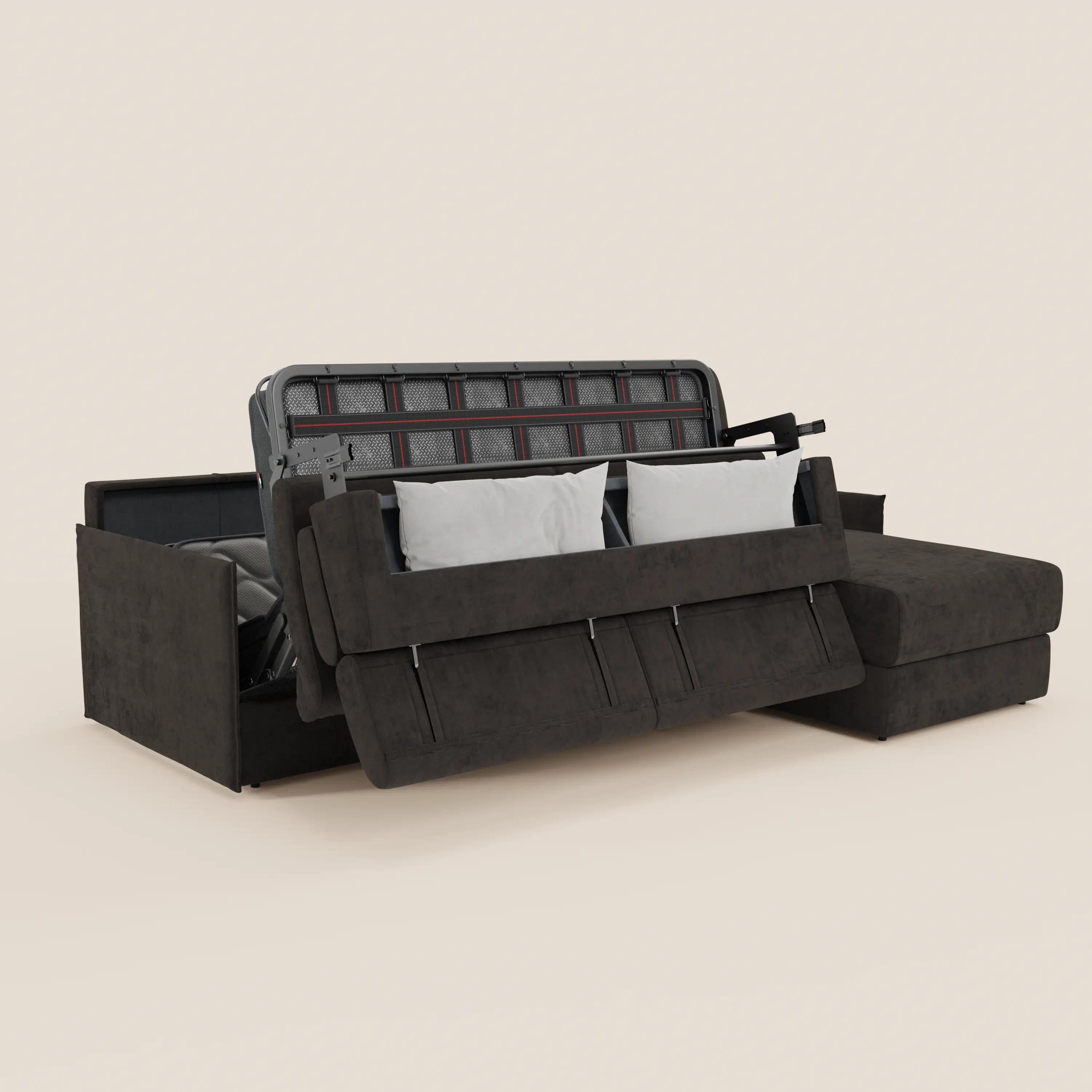 Miryam canapé convertible d'angle compact - têtières inclinables et méridienne coffre en tissu détachable T31 - Image 229