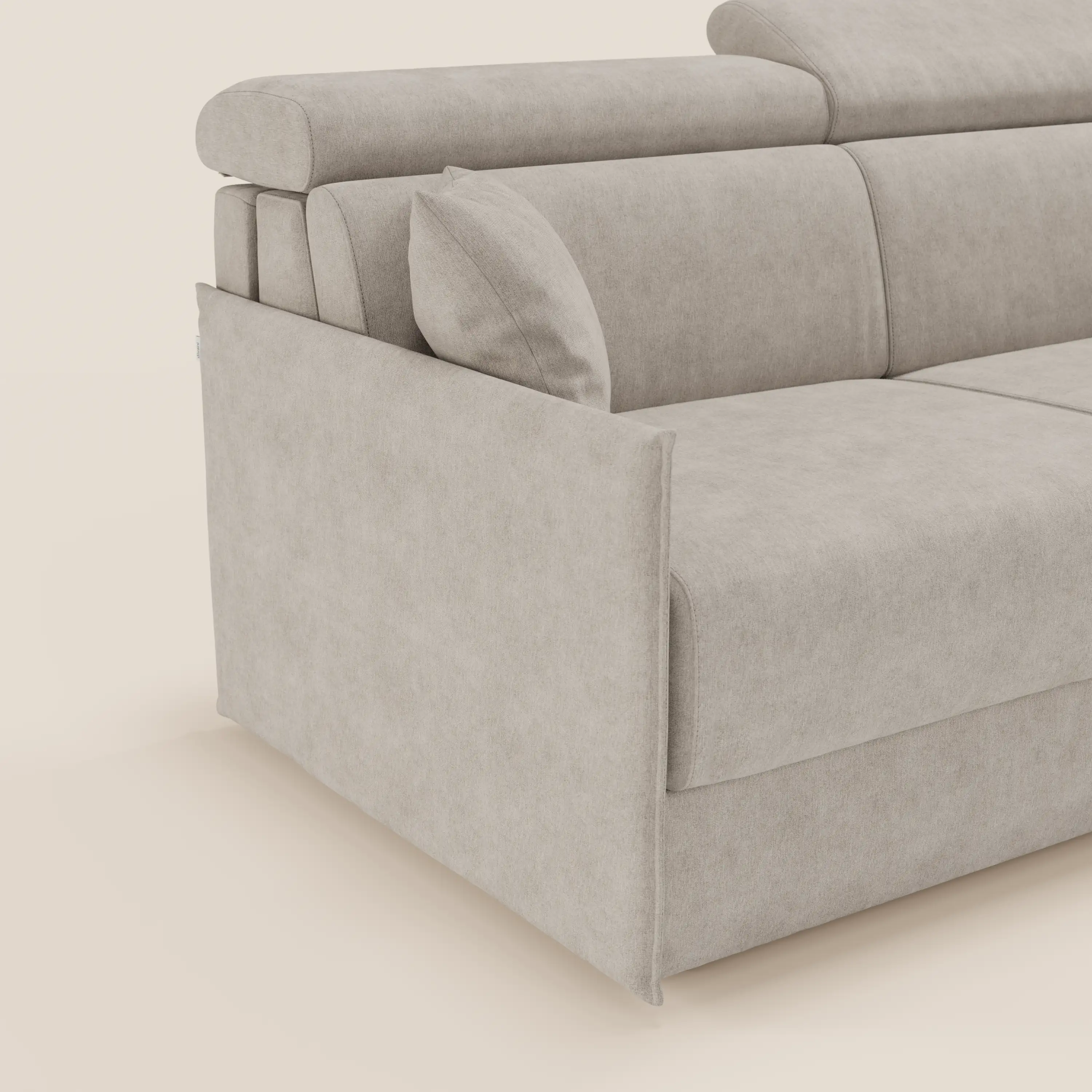 Miryam canapé convertible d'angle compact - têtières inclinables et méridienne coffre en tissu détachable T31 - Image 23