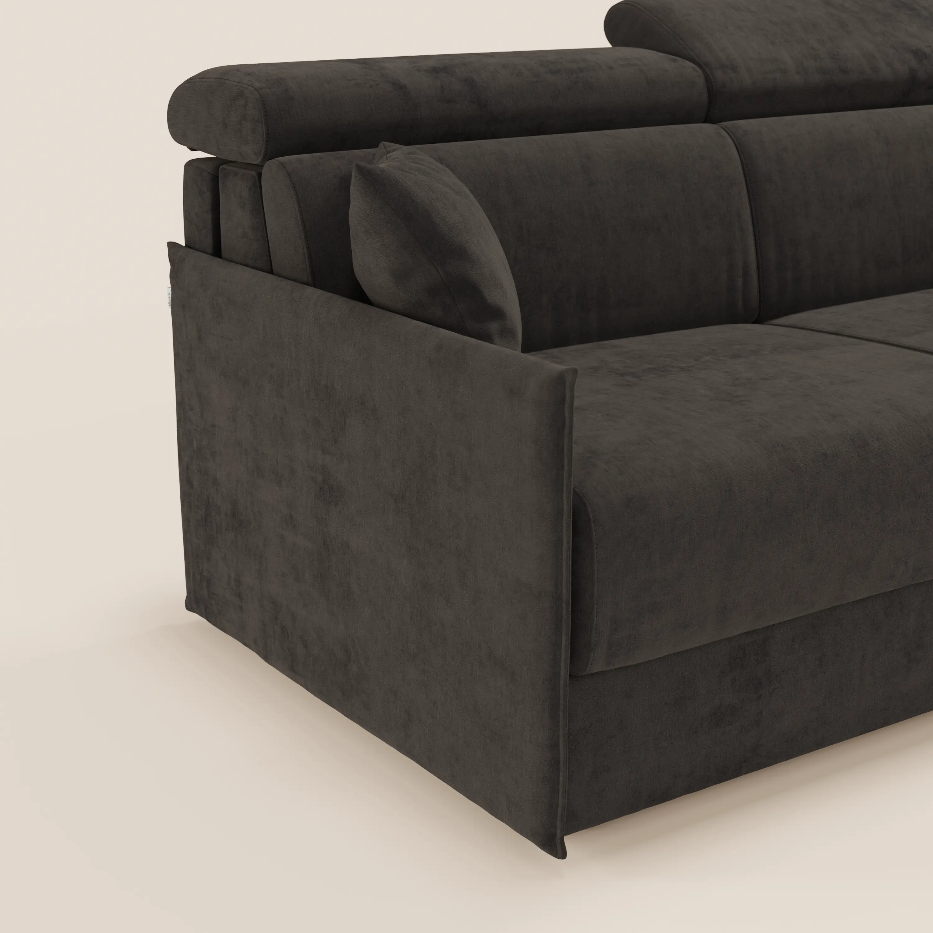 Miryam canapé convertible d'angle compact - têtières inclinables et méridienne coffre en tissu détachable T31 - Image 231