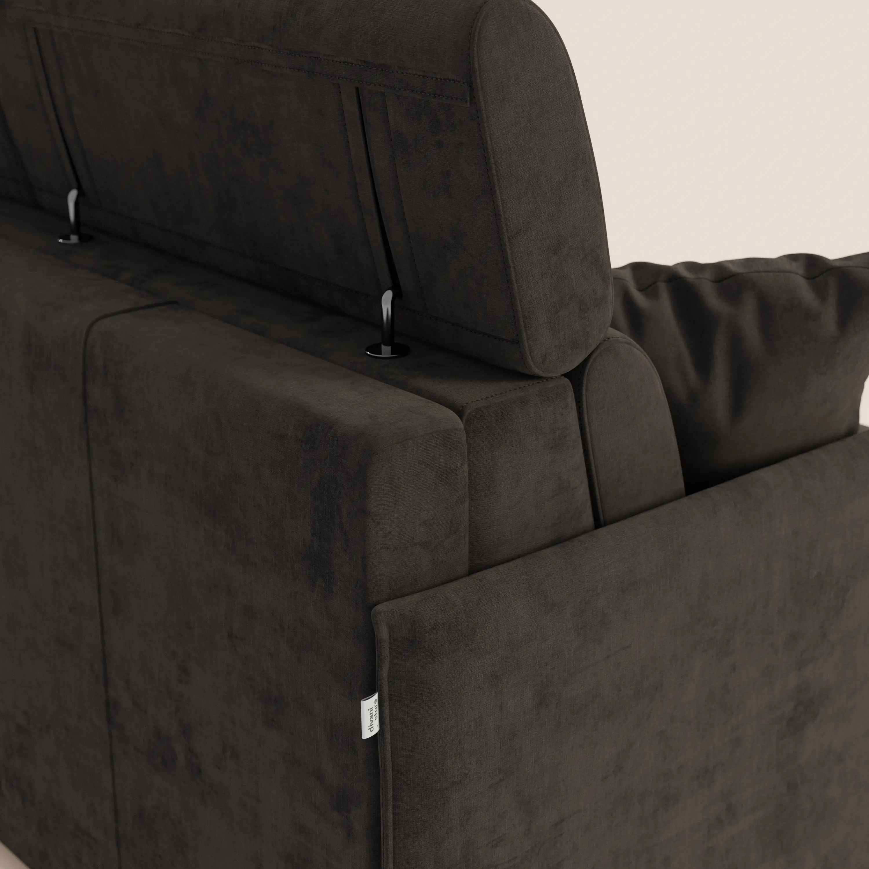 Miryam canapé convertible d'angle compact - têtières inclinables et méridienne coffre en tissu détachable T31 - Image 234