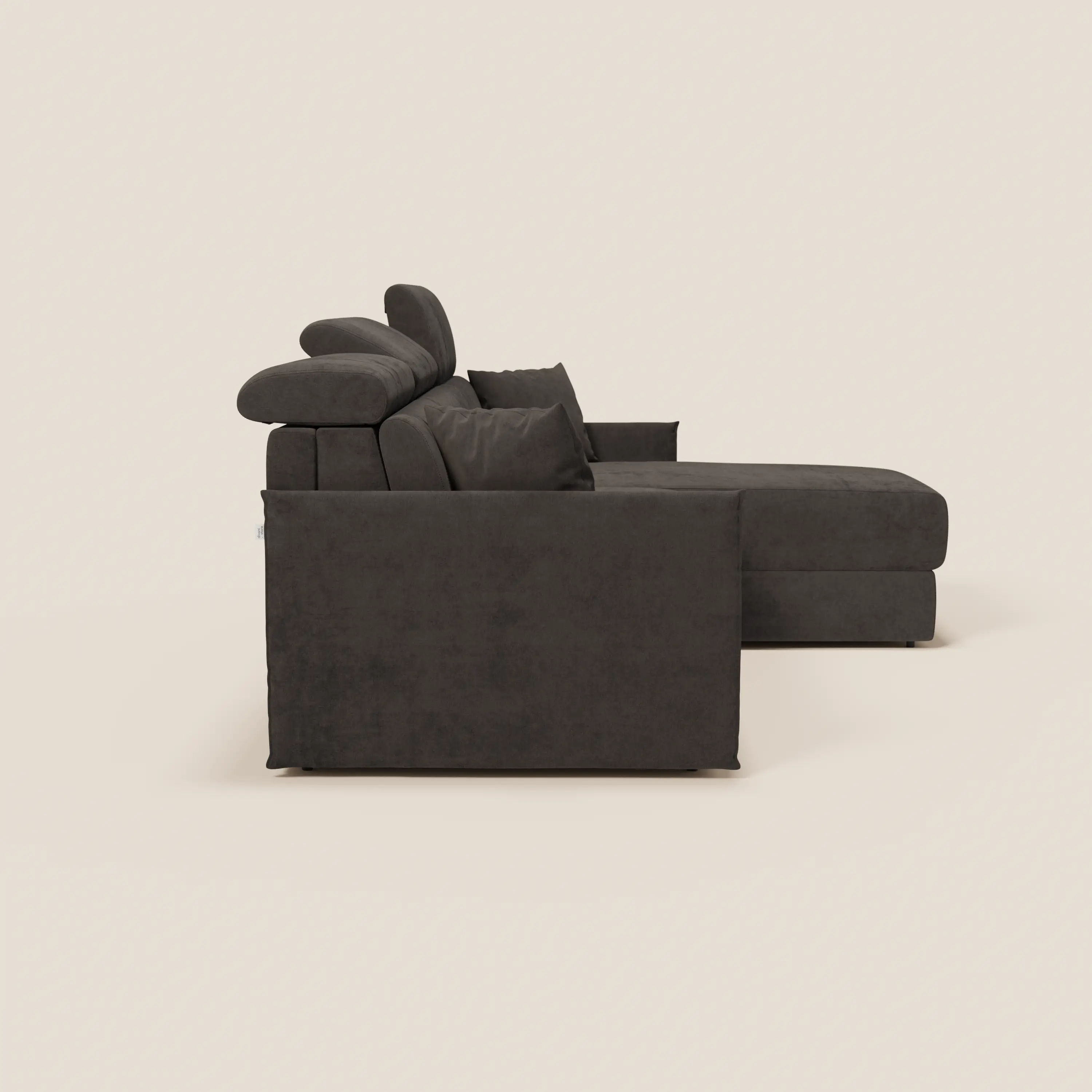 Miryam canapé convertible d'angle compact - têtières inclinables et méridienne coffre en tissu détachable T31 - Image 236