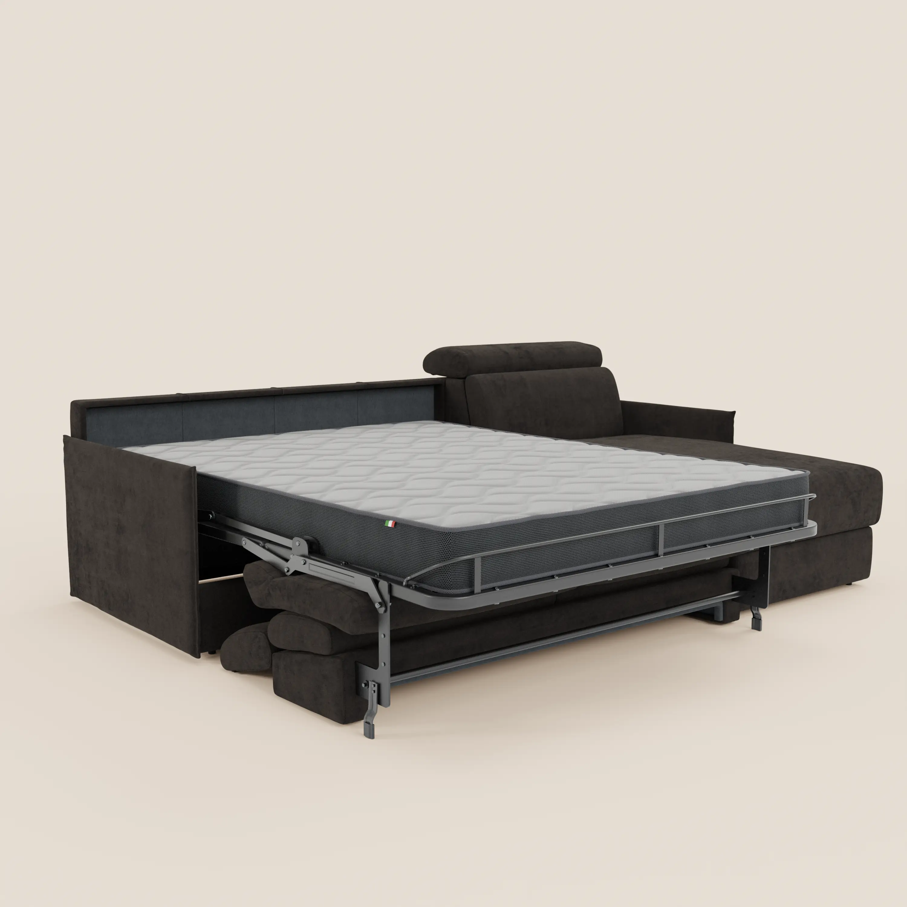 Miryam canapé convertible d'angle compact - têtières inclinables et méridienne coffre en tissu détachable T31 - Image 238
