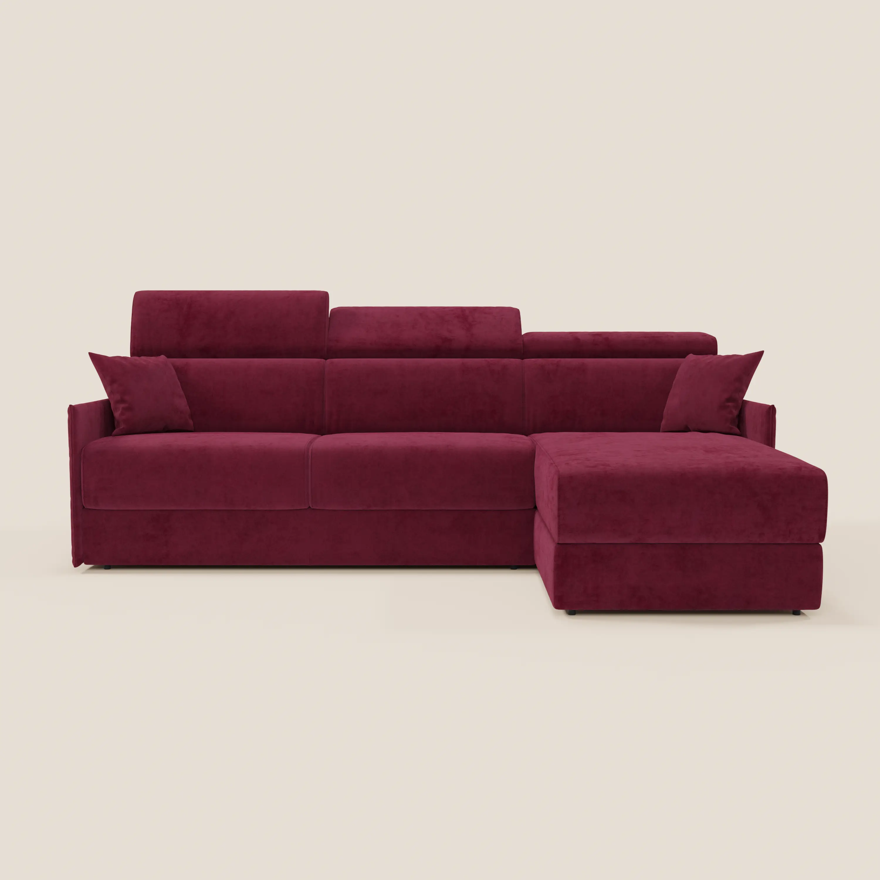 Miryam canapé convertible d'angle compact - têtières inclinables et méridienne coffre en tissu détachable T31 - Image 3