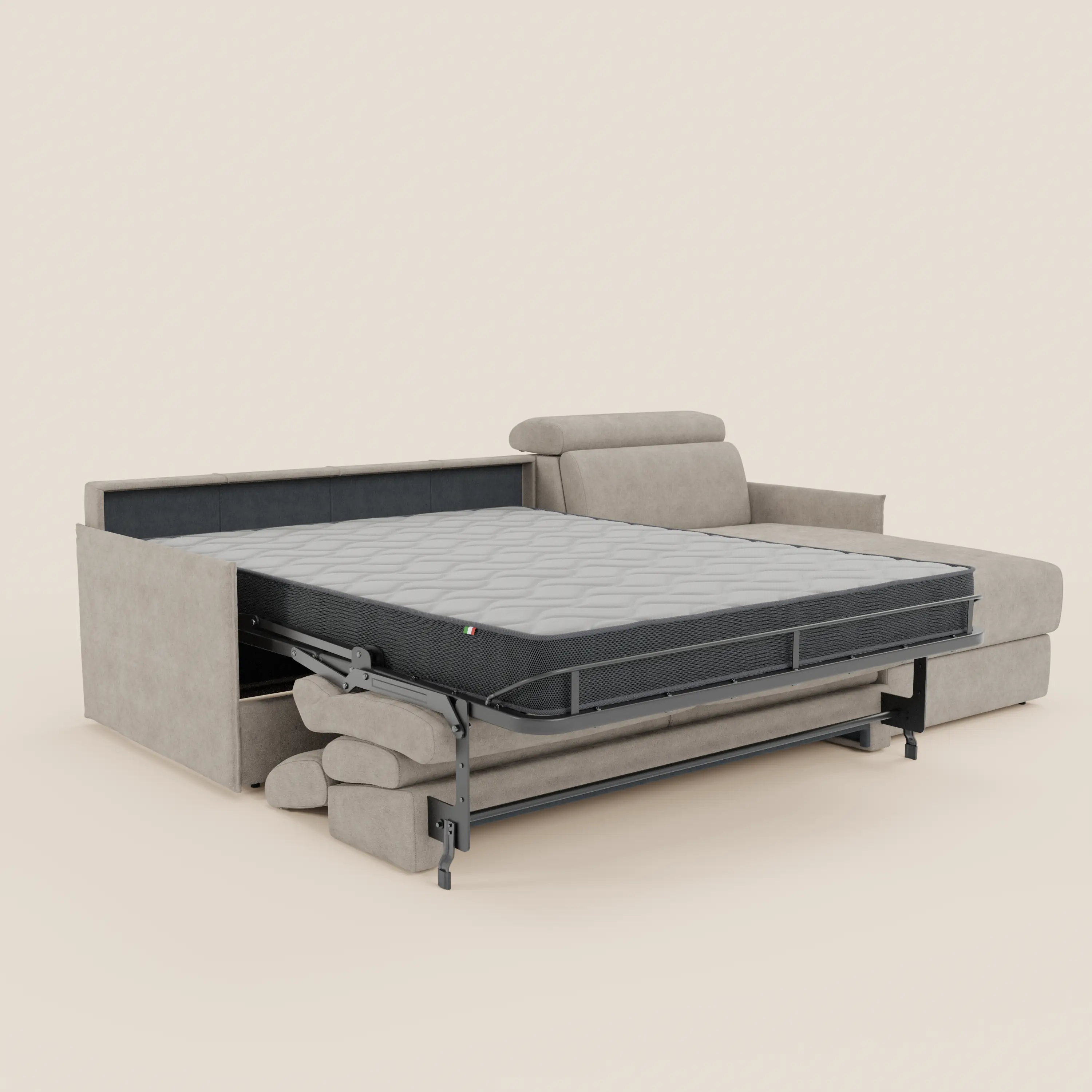 Miryam canapé convertible d'angle compact - têtières inclinables et méridienne coffre en tissu détachable T31 - Image 30