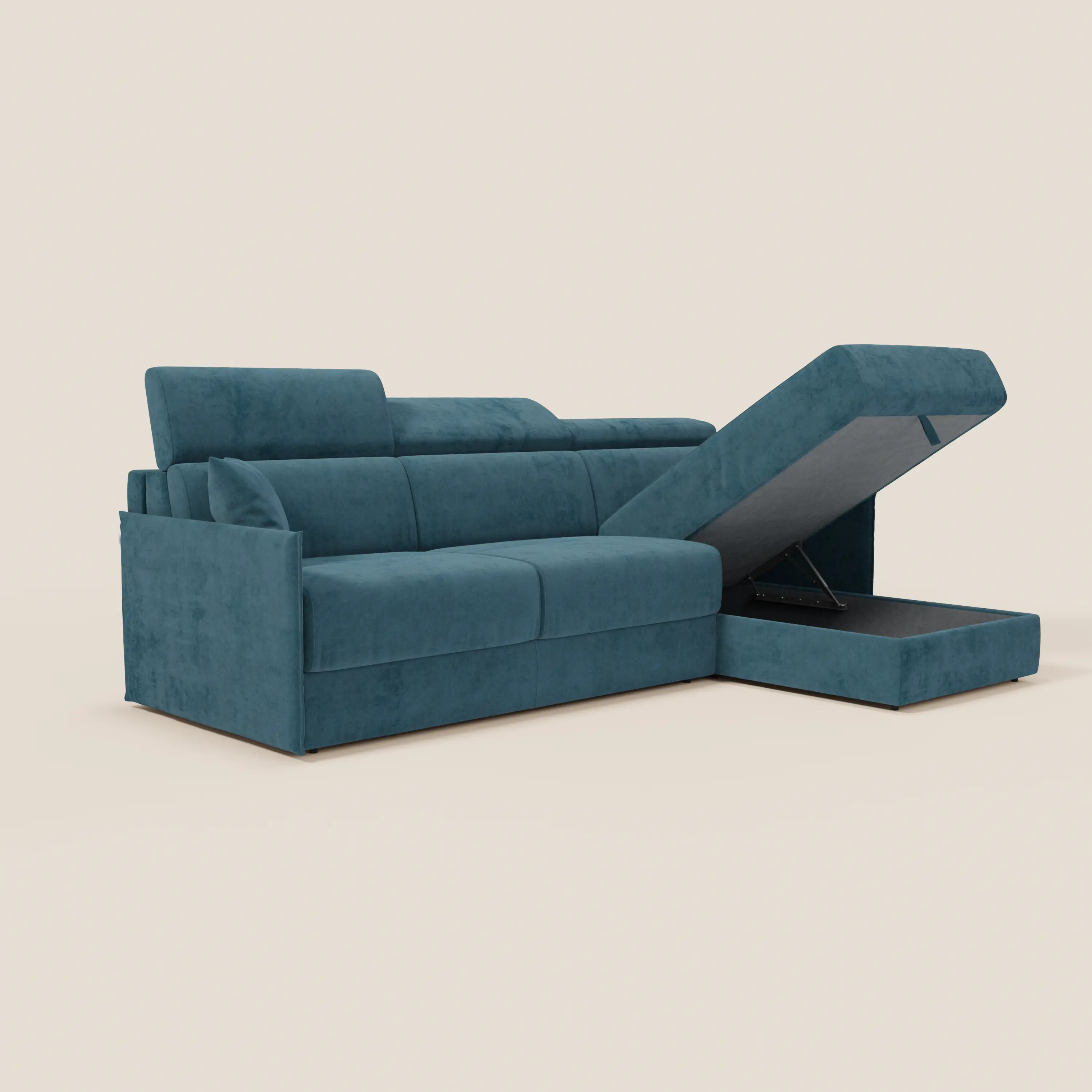 Miryam canapé convertible d'angle compact - têtières inclinables et méridienne coffre en tissu détachable T31 - Image 41